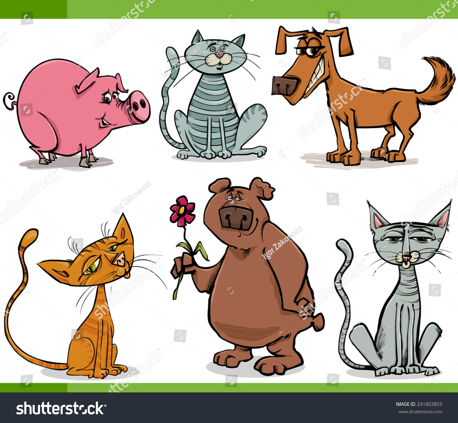 Cartoon Vector Sketch Illustration Funny Animals Stock Vector (Royalty