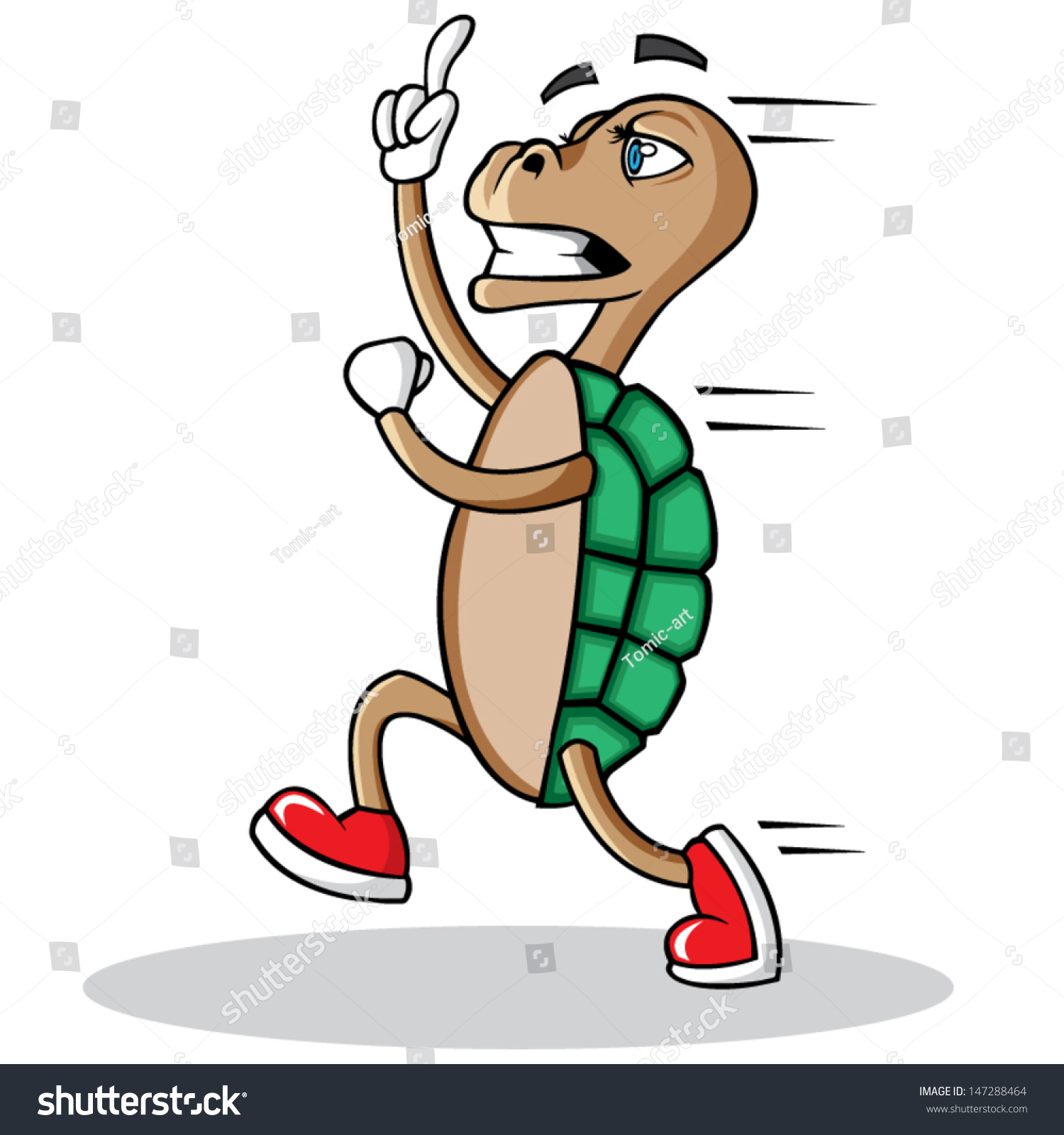 Cartoon Vector Turtle Running Stock Vector (Royalty Free) 147288464