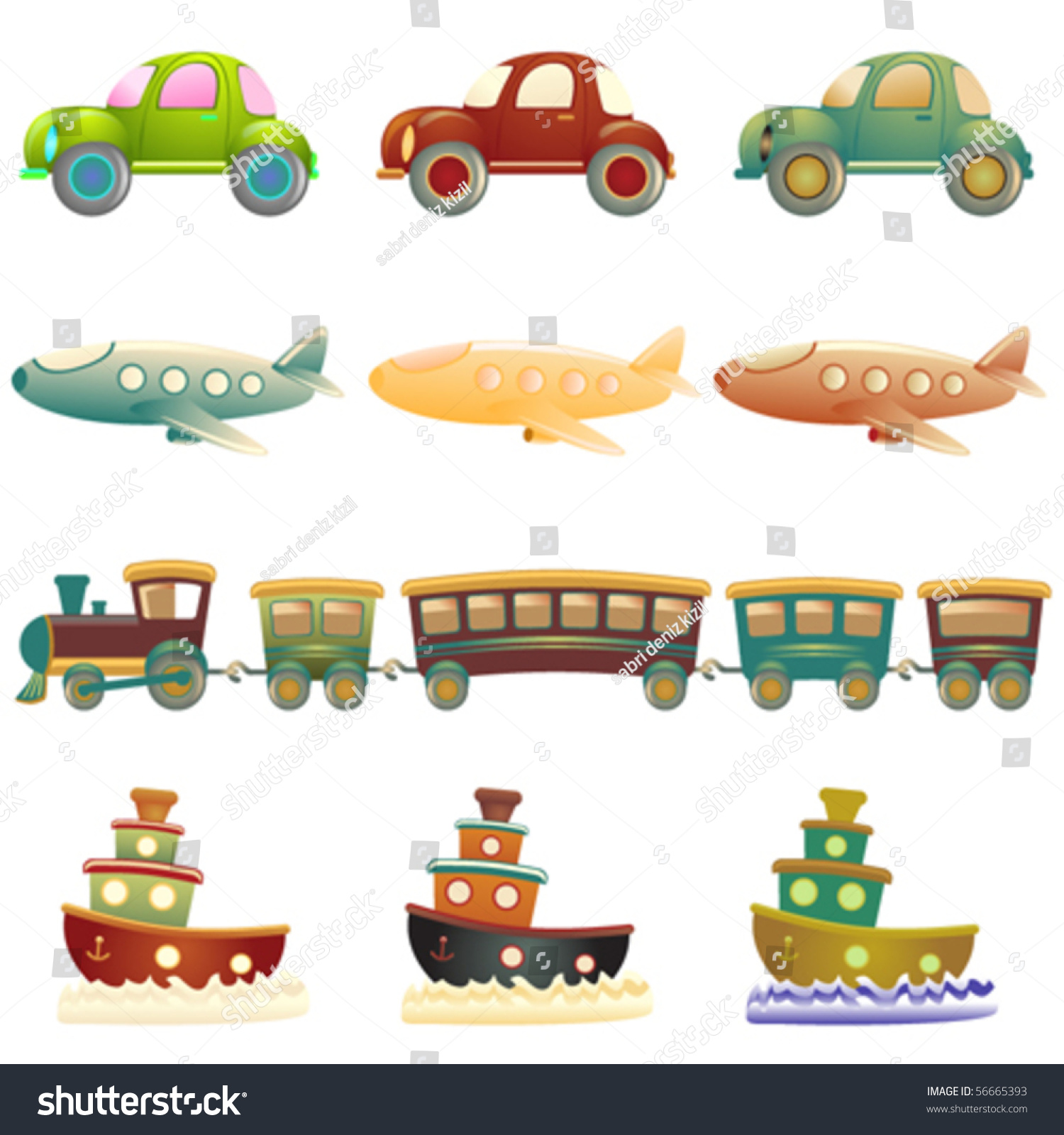 Cartoon Vehicles Stock Vector 56665393 - Shutterstock