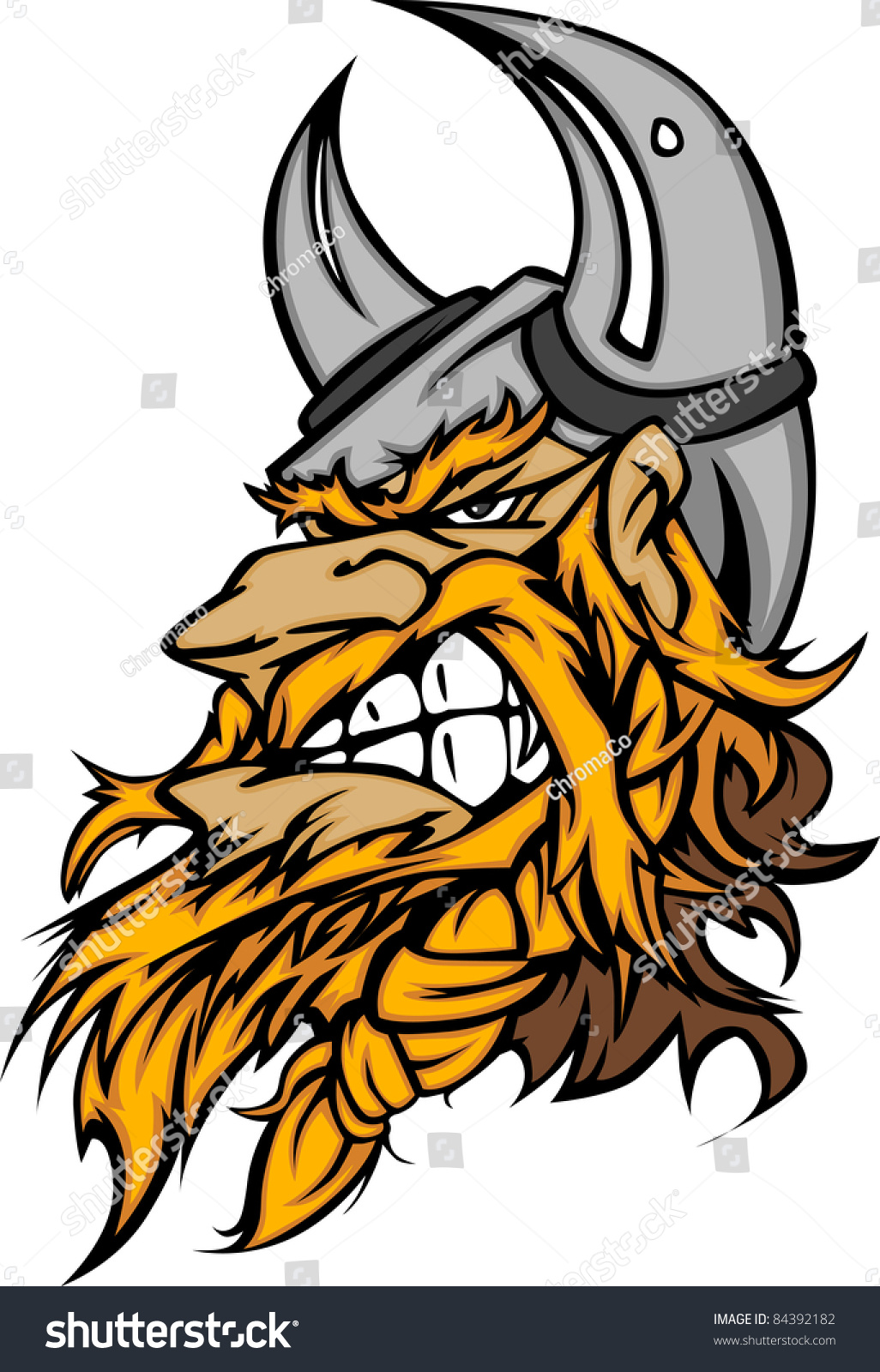 Cartoon Viking Mascot Head Vector Image Stock Vector