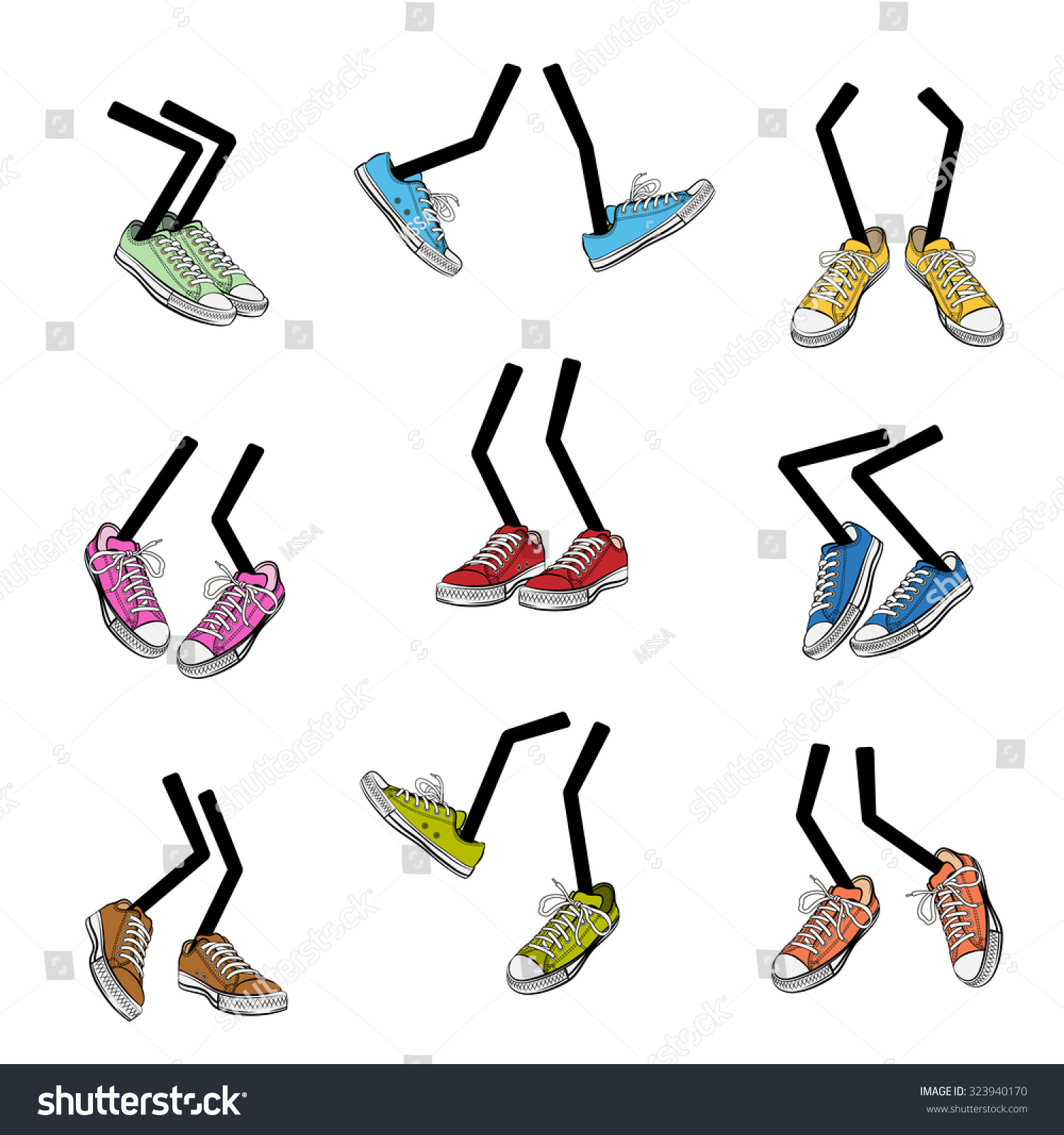 Cartoon Walking Feet Step Sole Sneaker Stock Vector 323940170 ...