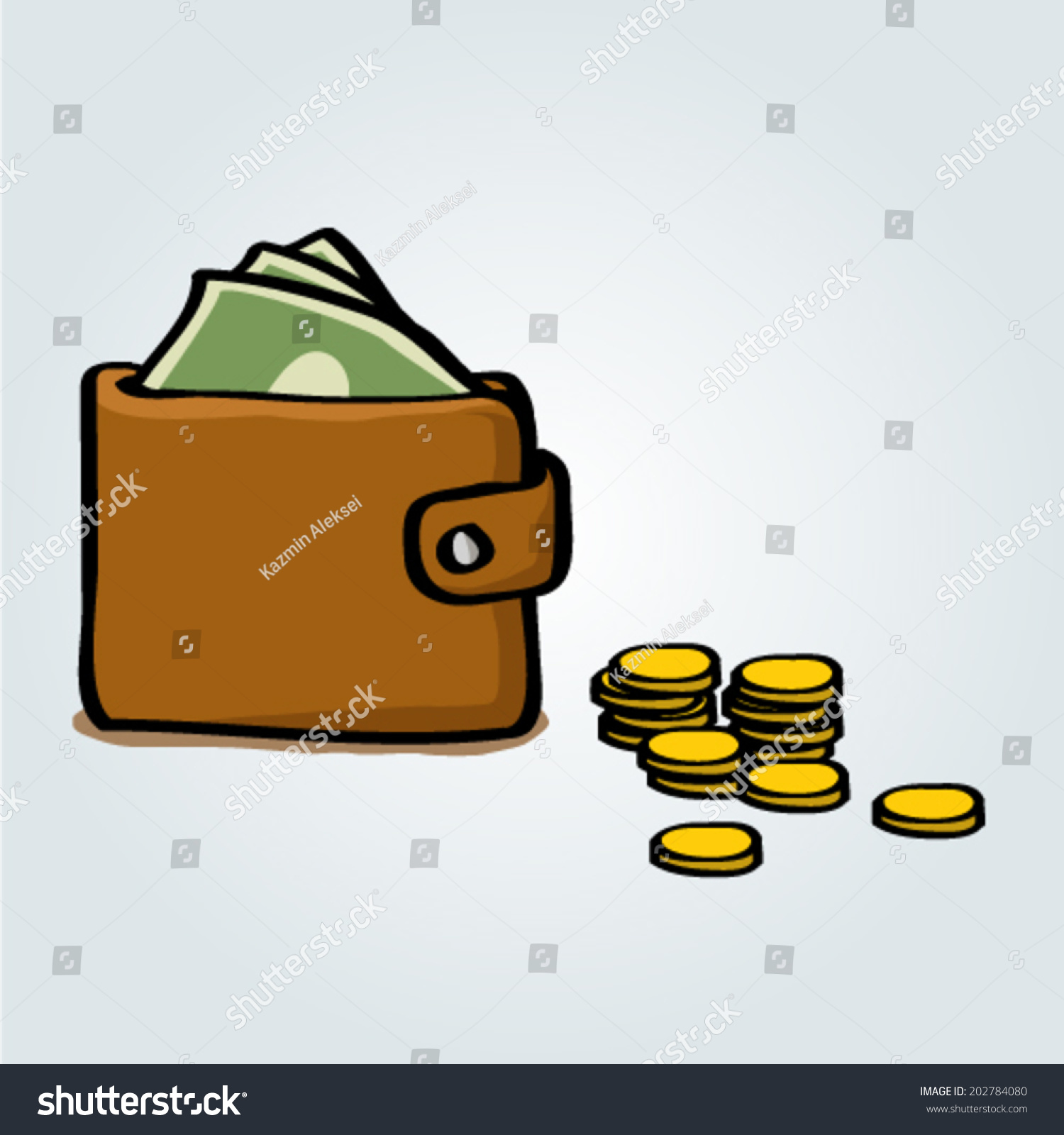 Cartoon Wallet Money Stock Vector 202784080 - Shutterstock