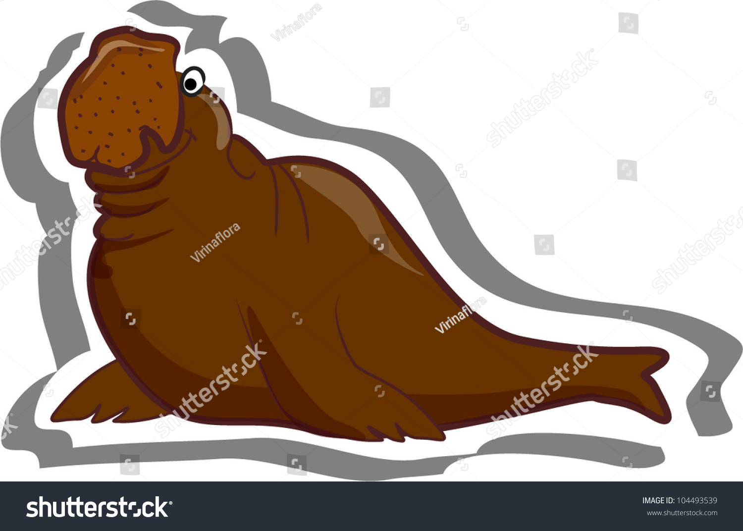 Cartoon Walrus, Stock Vector Illustration 104493539 : Shutterstock