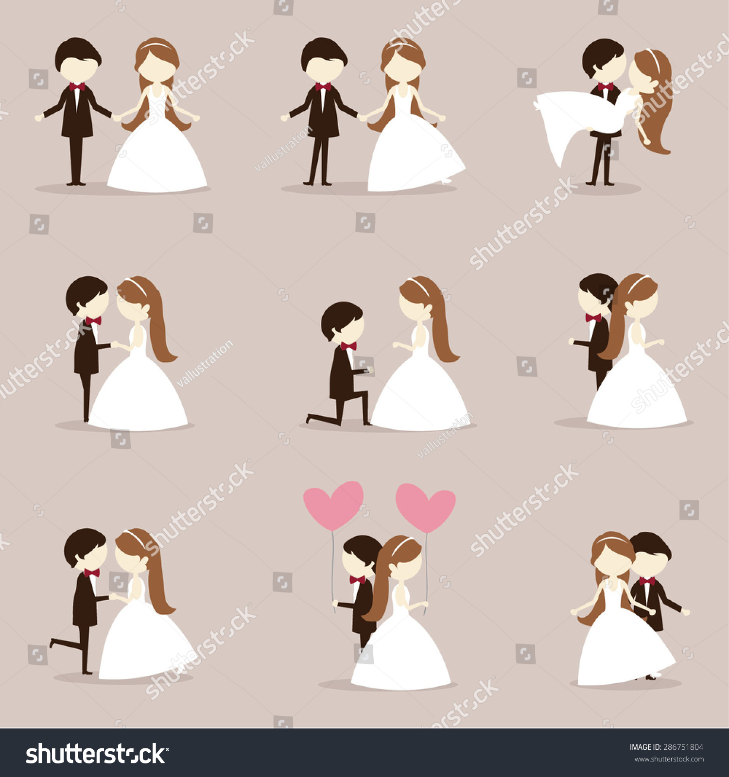 Cartoon Wedding Couple Stock Vector (Royalty Free) 286751804