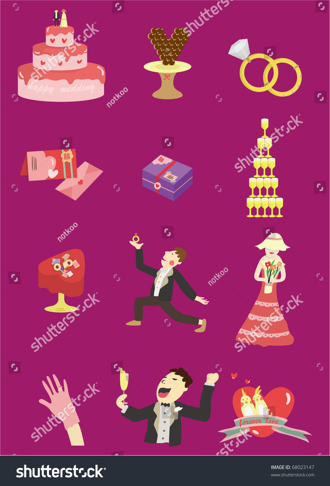 Cartoon Wedding Icon Stock Vector Royalty Free 68023147