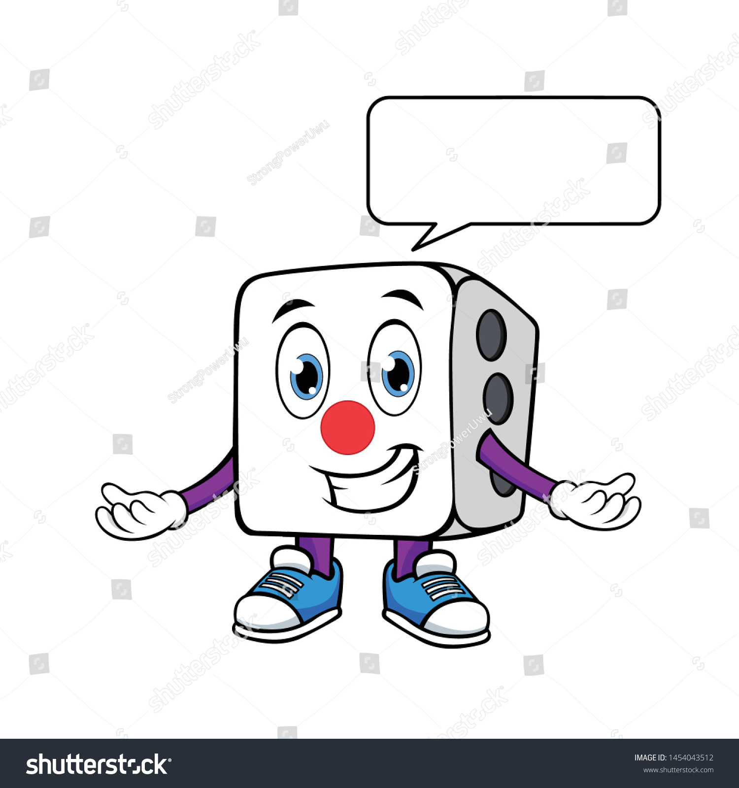 Cartoon White Dice Cube Character Mascot Stock Vector (Royalty Free ...