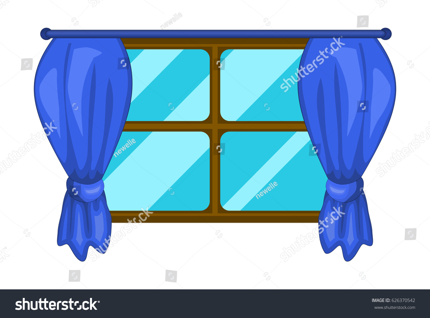 Cartoon Window Curtains Vector Symbol Icon Stock Vector (Royalty Free ...