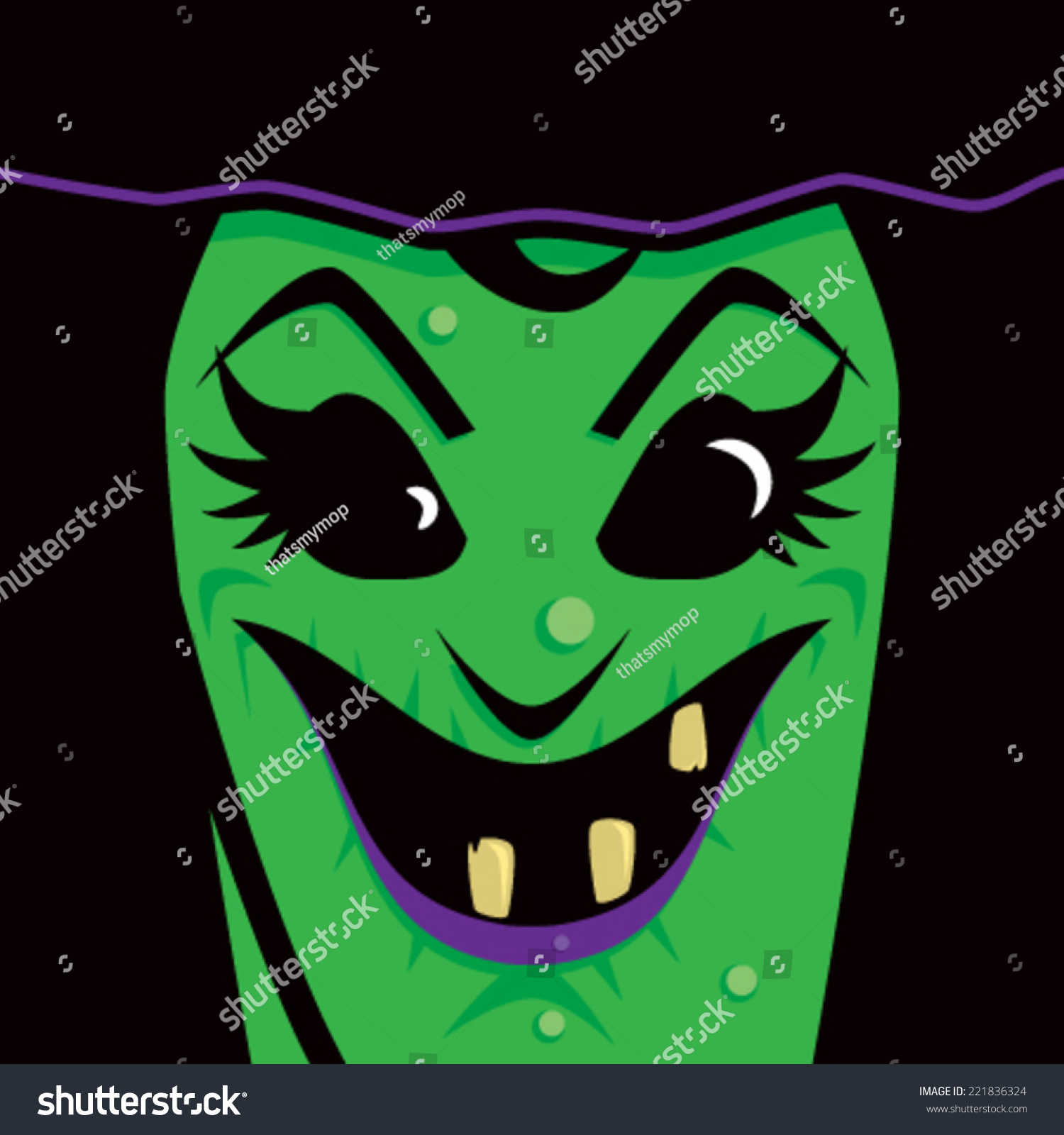 Cartoon Witch Face Stock Vector 221836324 - Shutterstock