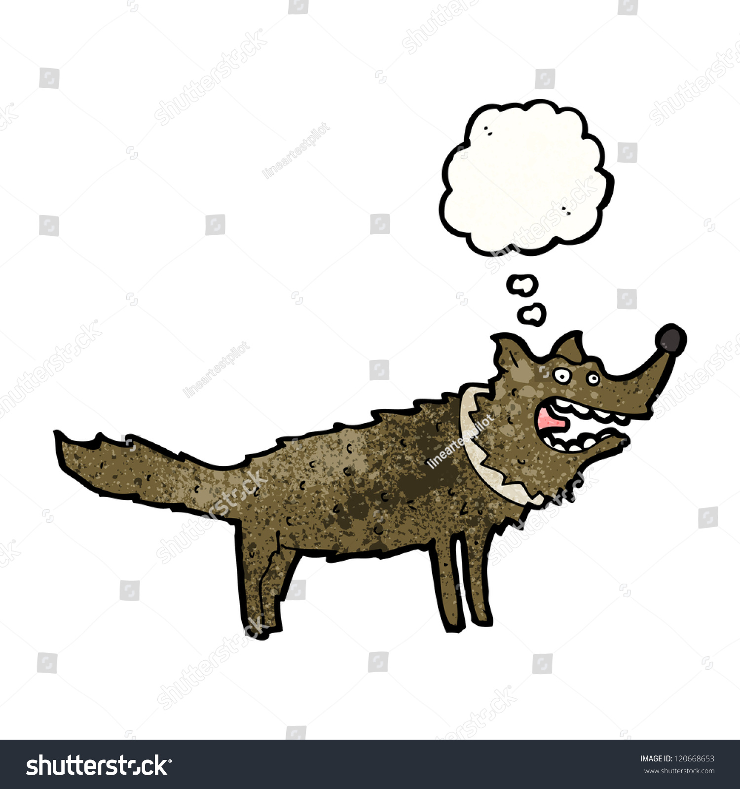 Cartoon Wolf Wearing Collar Stock Vector (Royalty Free) 120668653