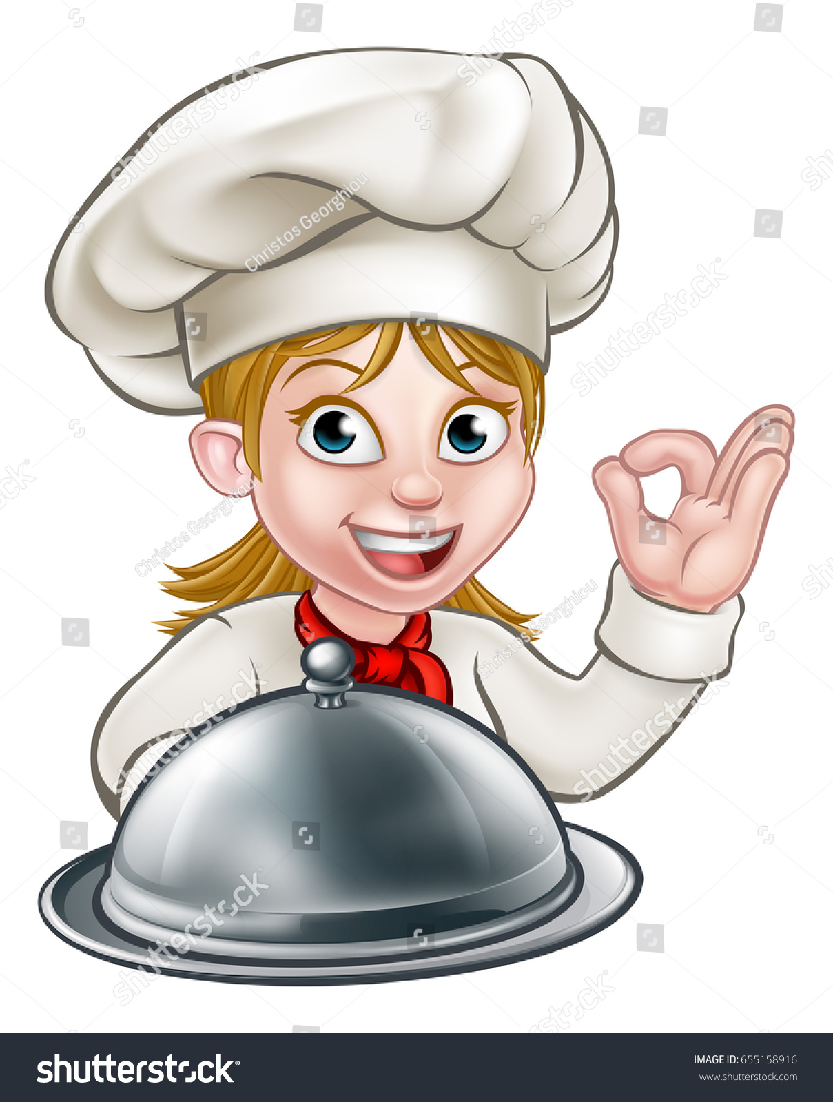 Cartoon Woman Chef Baker Character Holding Stock Vector (Royalty Free ...