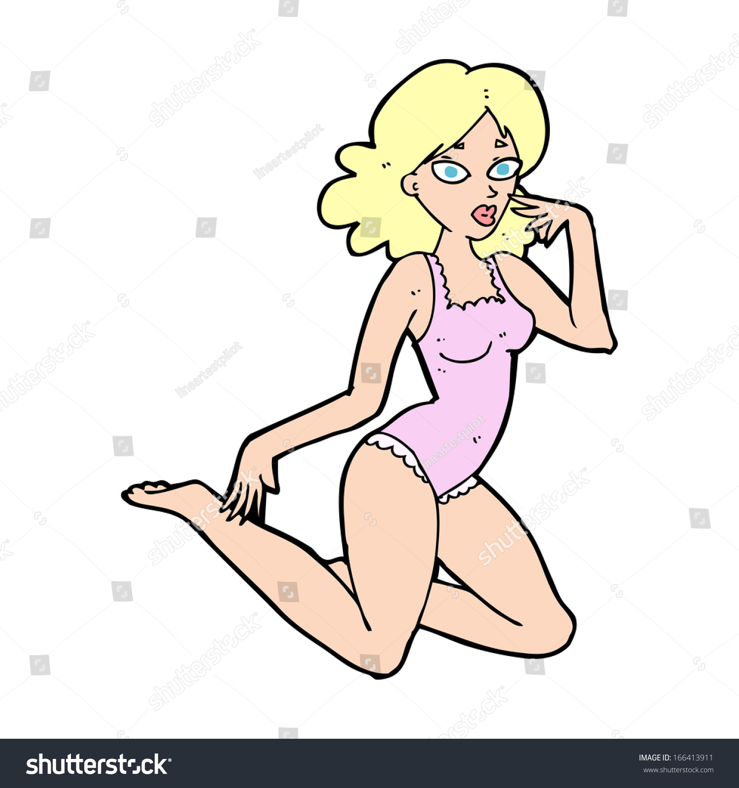 Cartoon Woman Lingerie Stock Vector Royalty Free