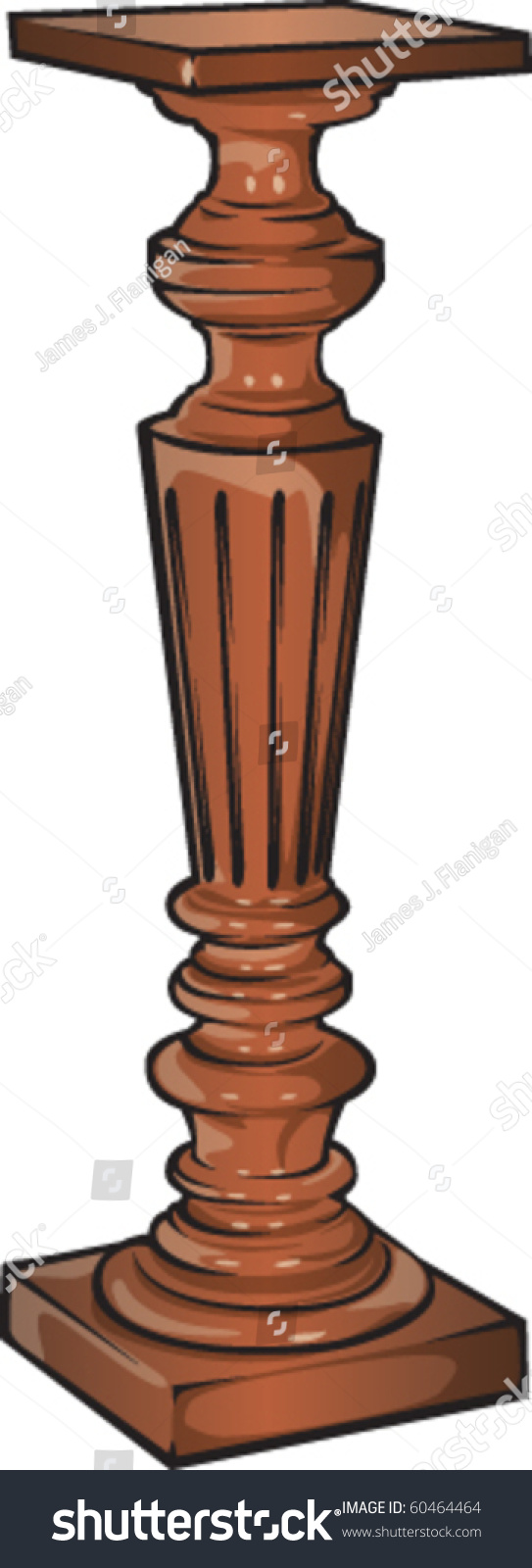 Cartoon Wooden Pedestal Table. Stock Vector Illustration 60464464 ...