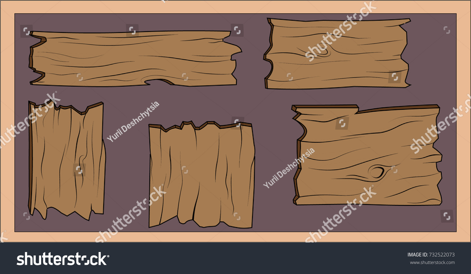 Cartoon Wooden Plank Isolated Banners Text Stock Vector Royalty Free 732522073 Shutterstock 9627