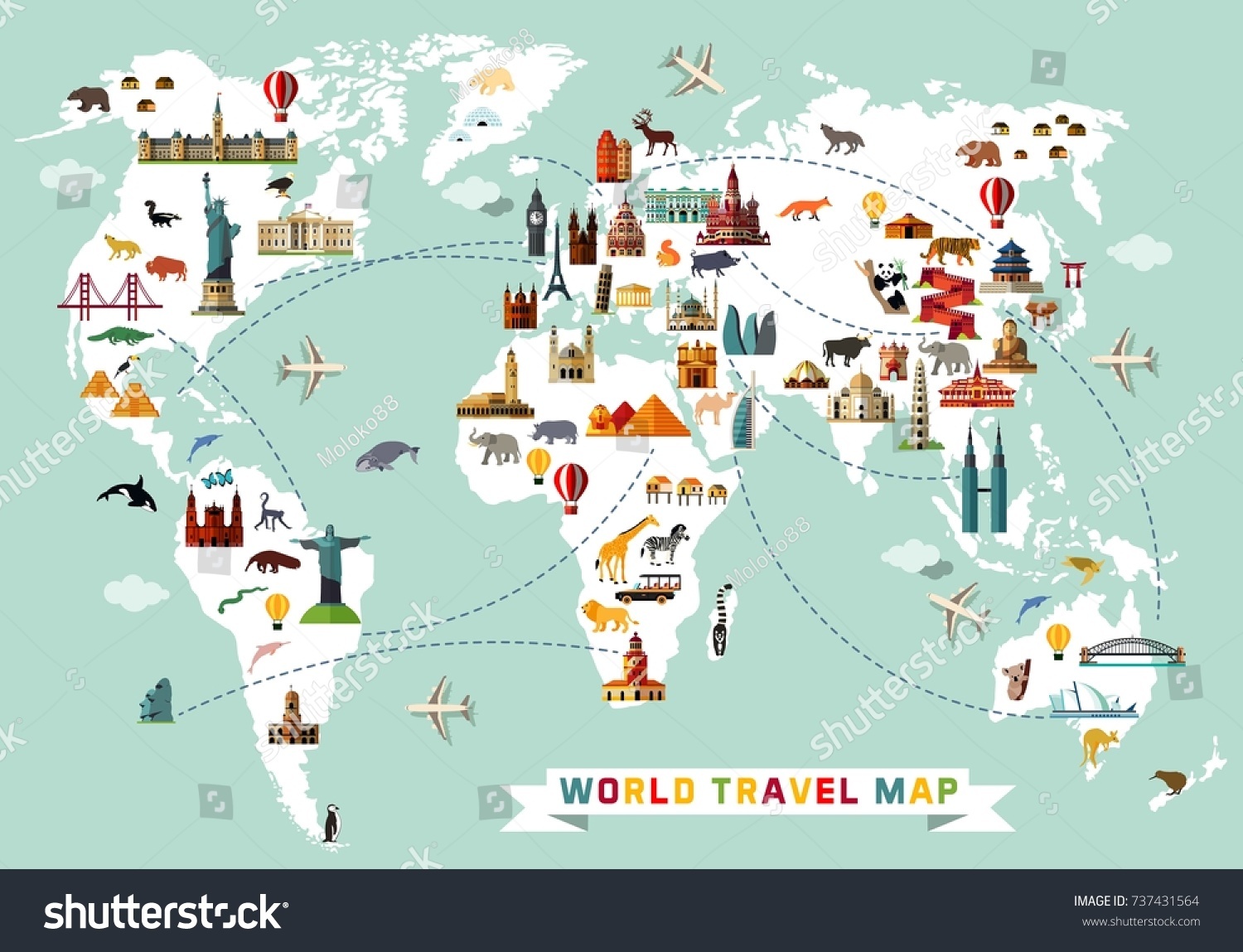 Tourist Map Of The World