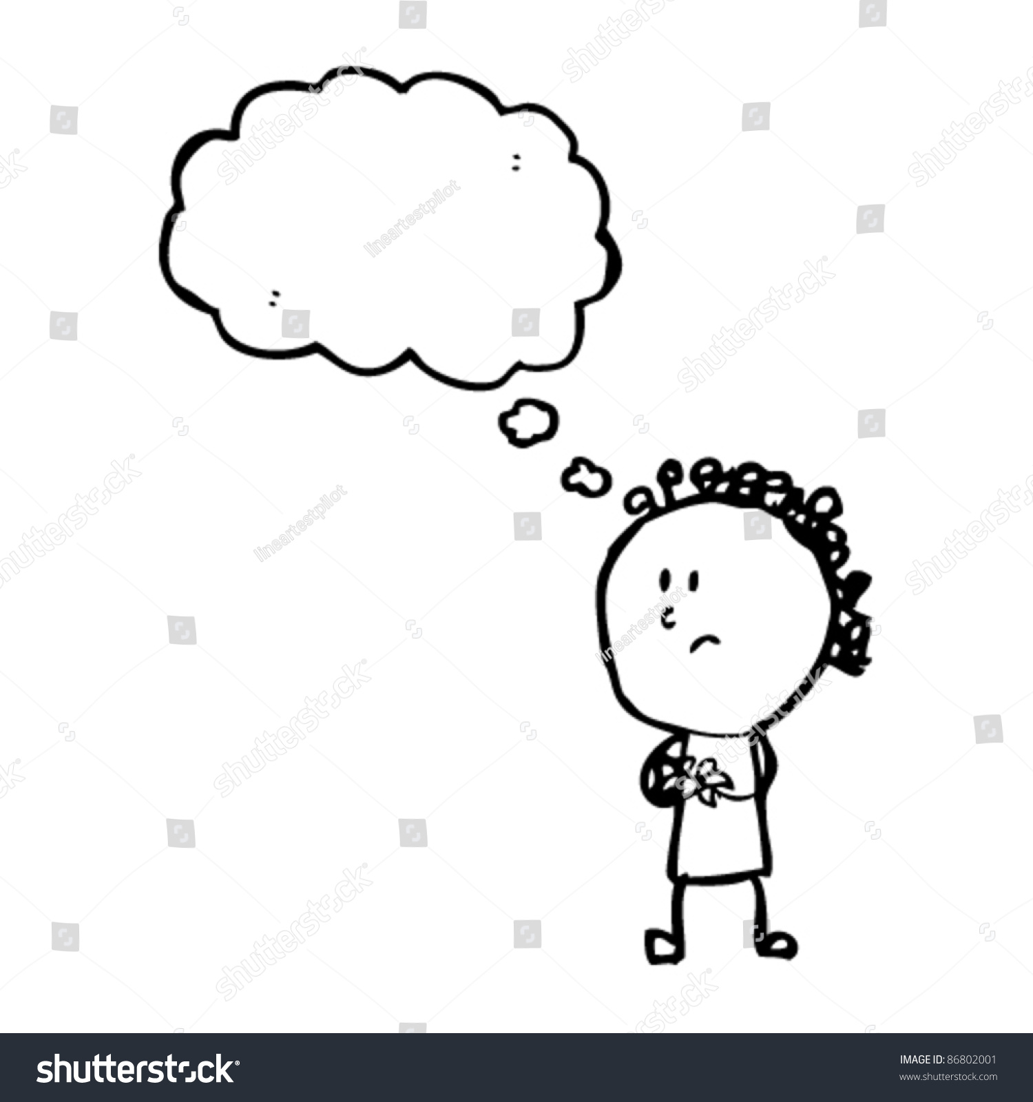 Cartoon Worried Doodle Woman Stock Vector Illustration 86802001 ...