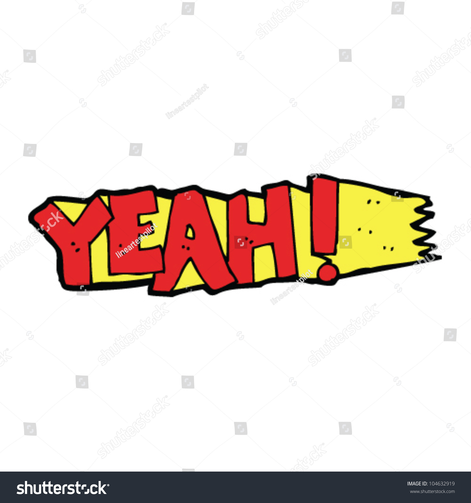 Cartoon Yeah Sign Stock Vector Illustration 104632919 : Shutterstock