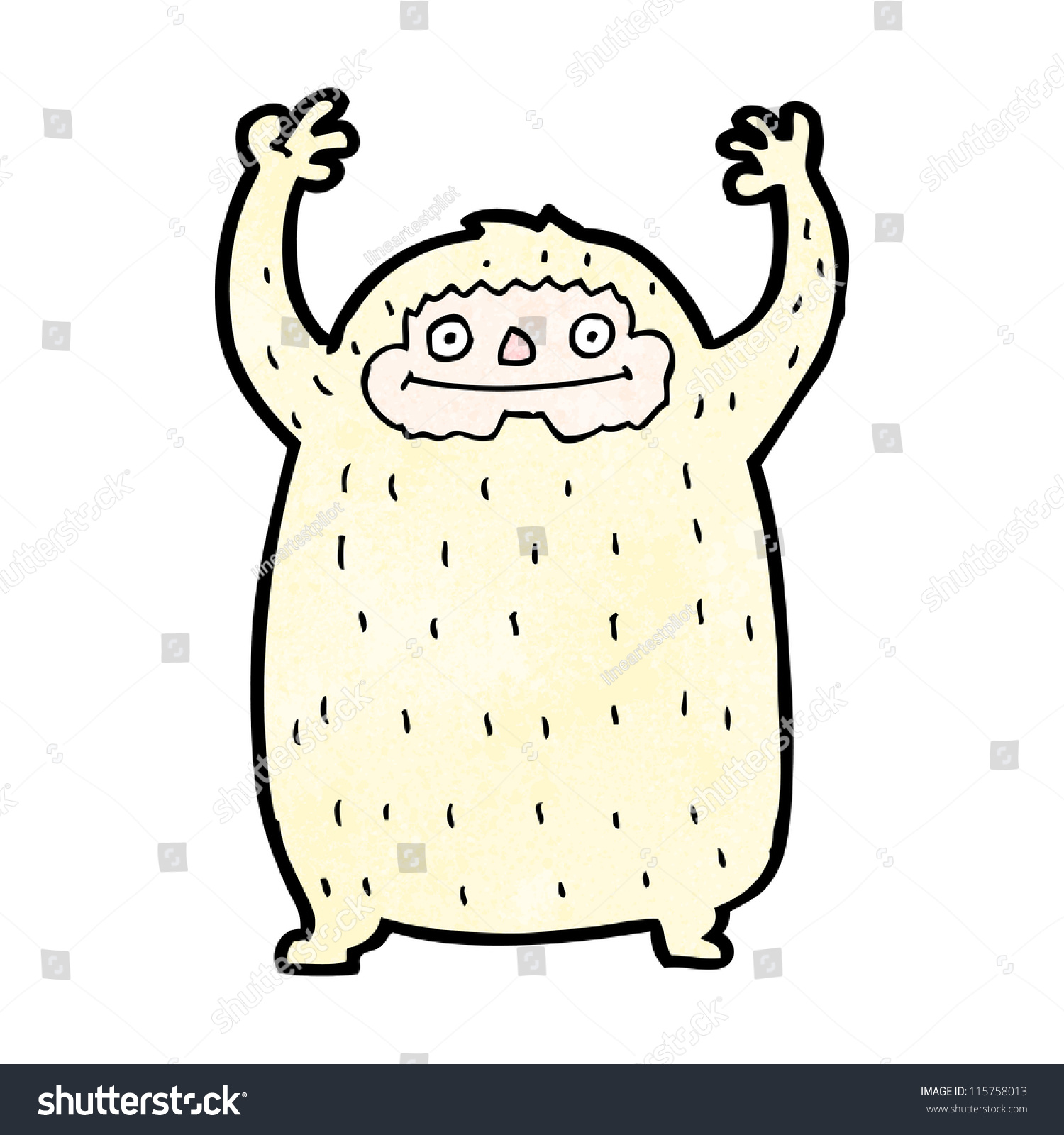 cartoon yeti with arms raised clip art preview