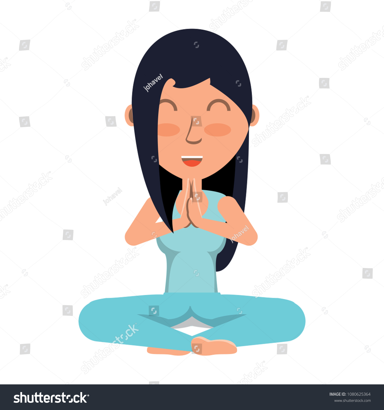 Cartoon Yogi Woman Icon Stock Vector (Royalty Free) 1080625364