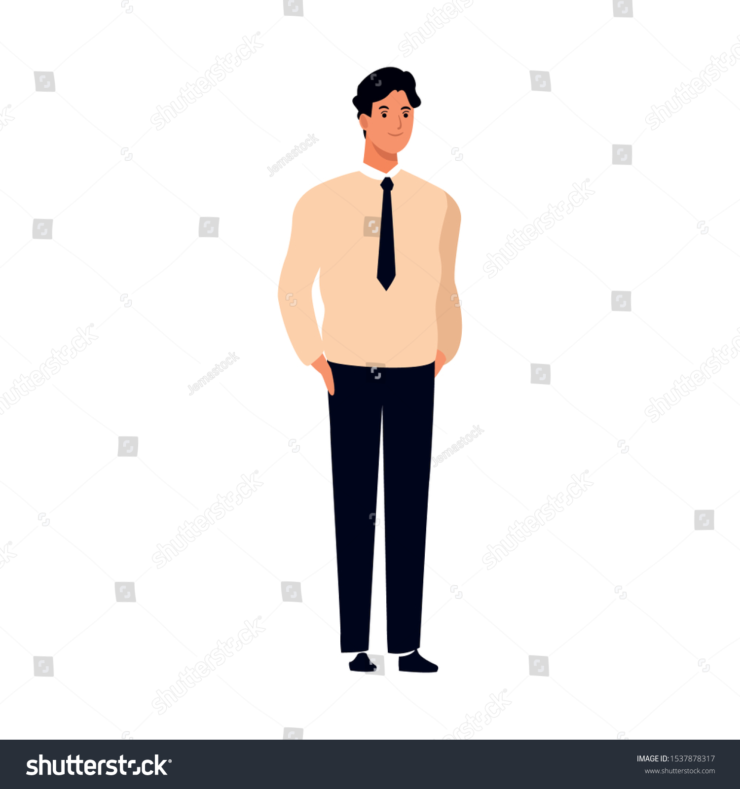 Cartoon Young Man Wearing Executive Clothes Stock Vector (Royalty Free ...