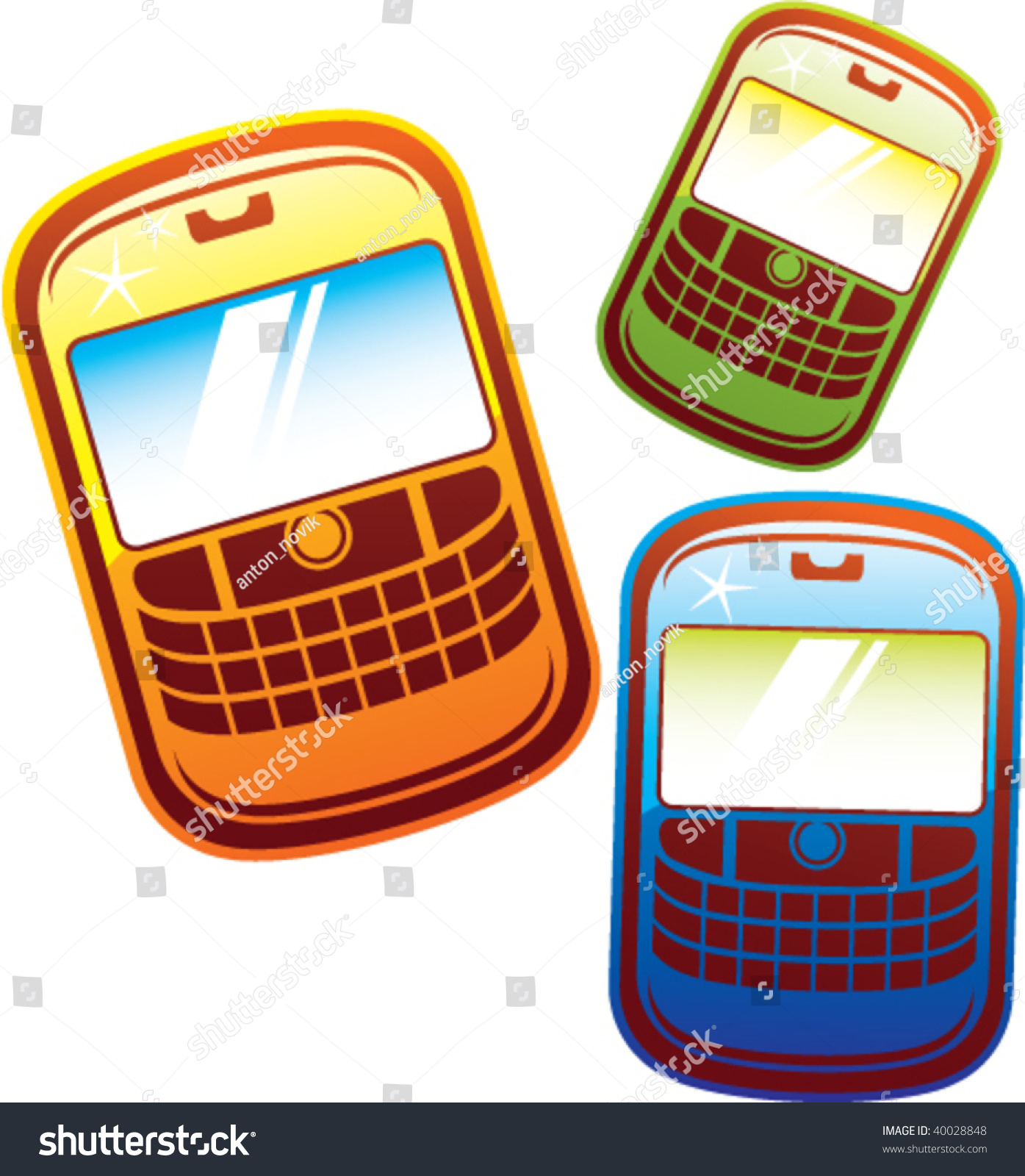 Cartoonish Cellphones Vector Stock Vector (Royalty Free) 40028848 ...