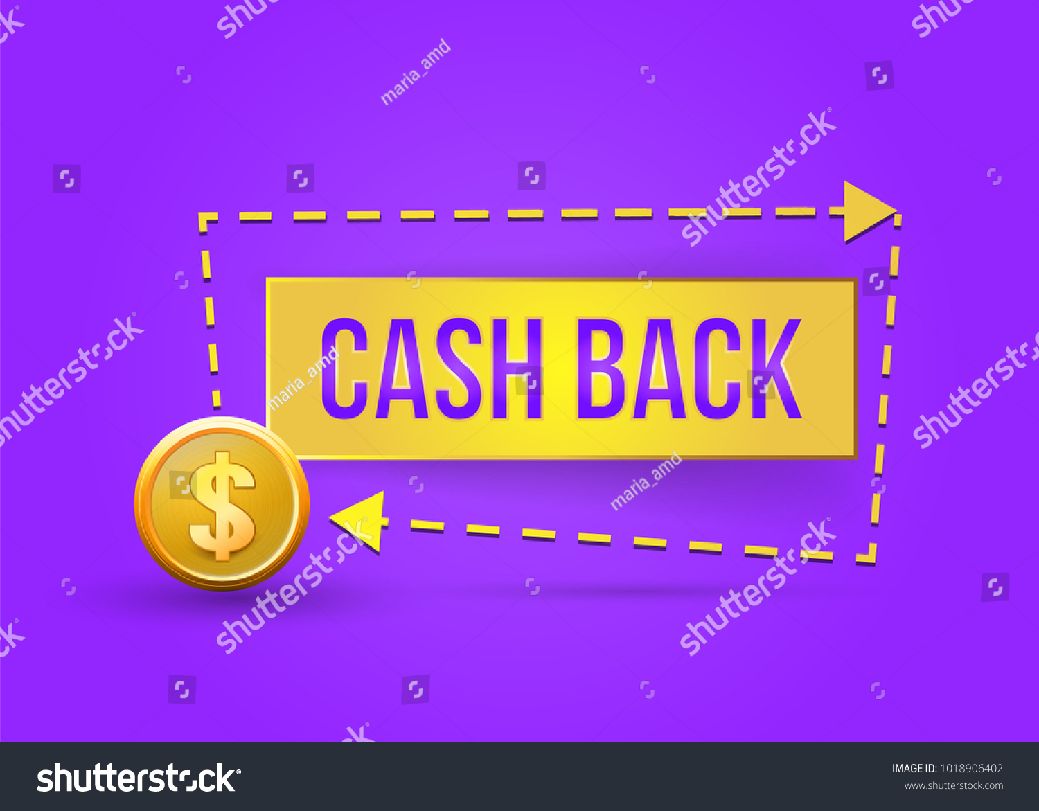 Cash Back Icon Symbol Return Money Stock Vector (Royalty Free ...