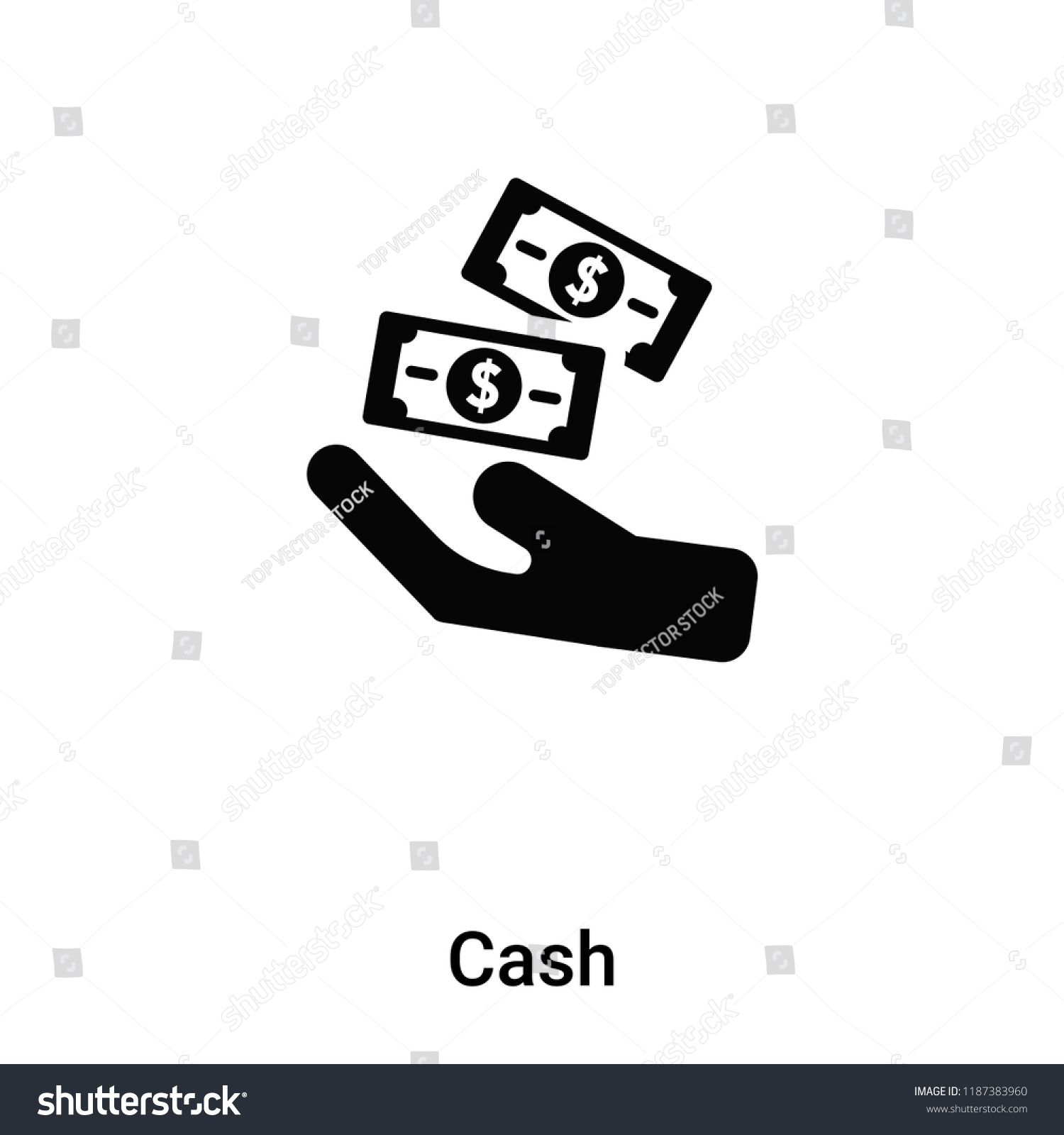SVG of Cash icon vector isolated on white background, logo concept of Cash sign on transparent background, filled black symbol svg
