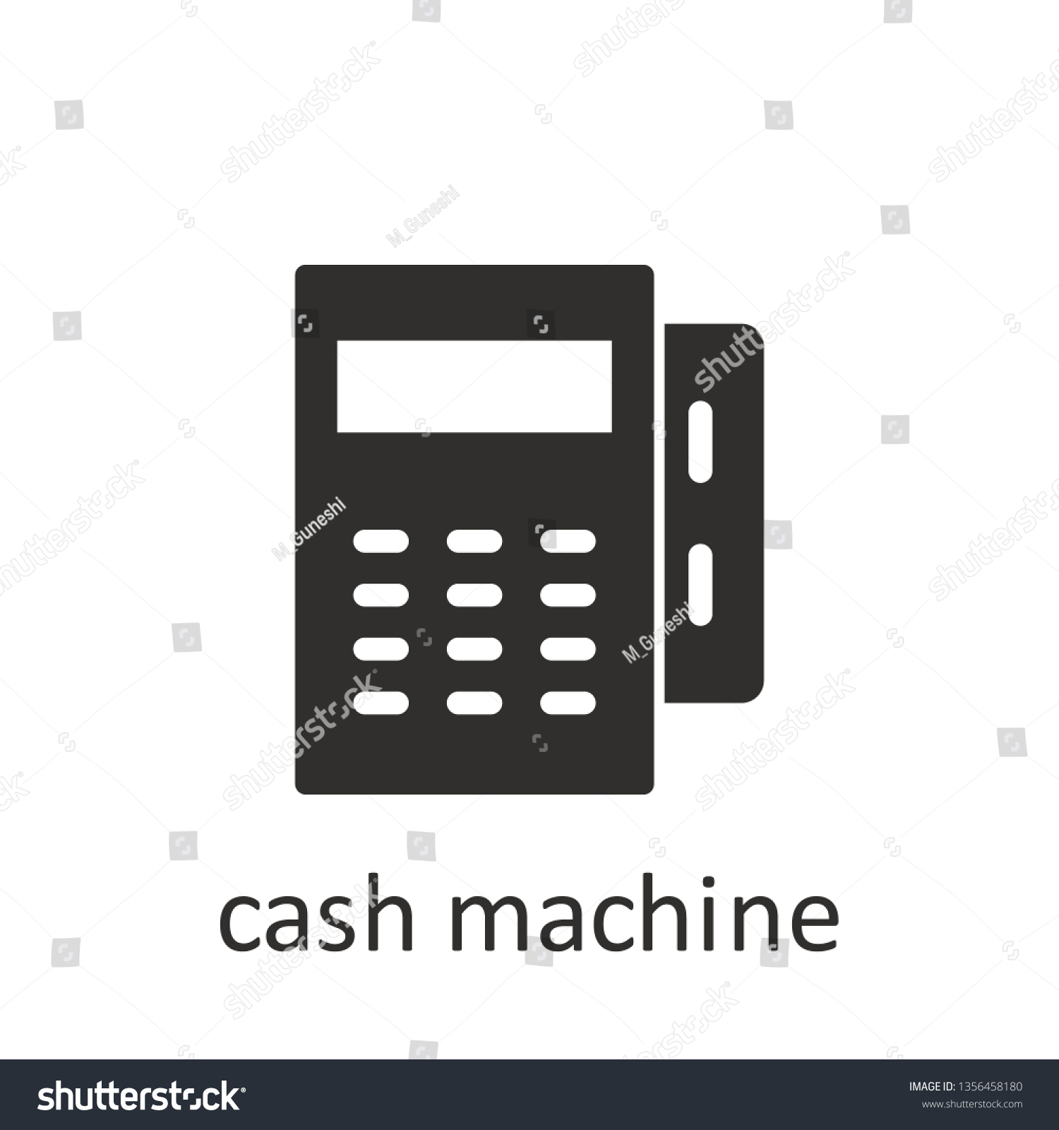 Cash Machine Icon Black Element Mobile Stock Vector Royalty Free 1356458180