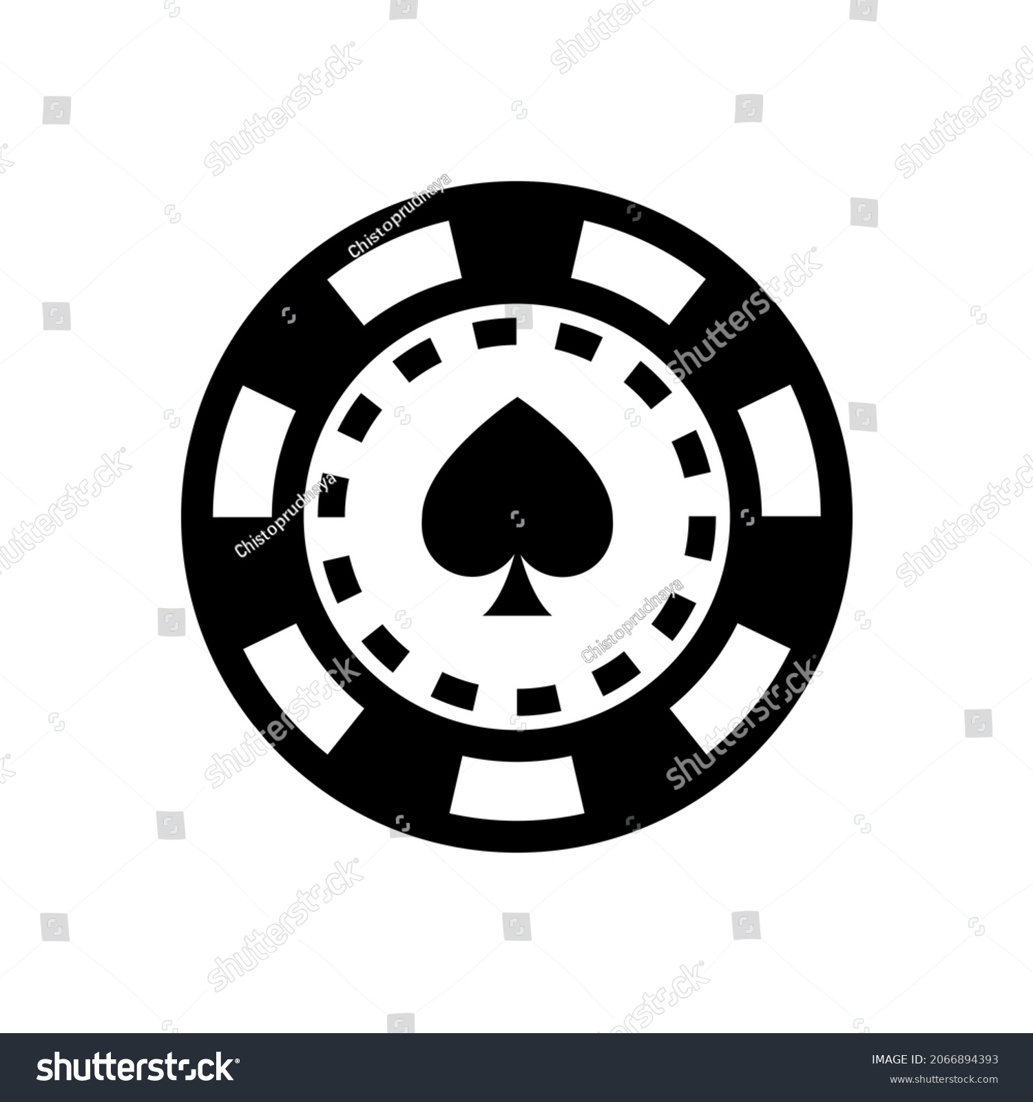 Casino Chip Outline Icon Poker Chip Stock Vector (Royalty Free) 2066894393