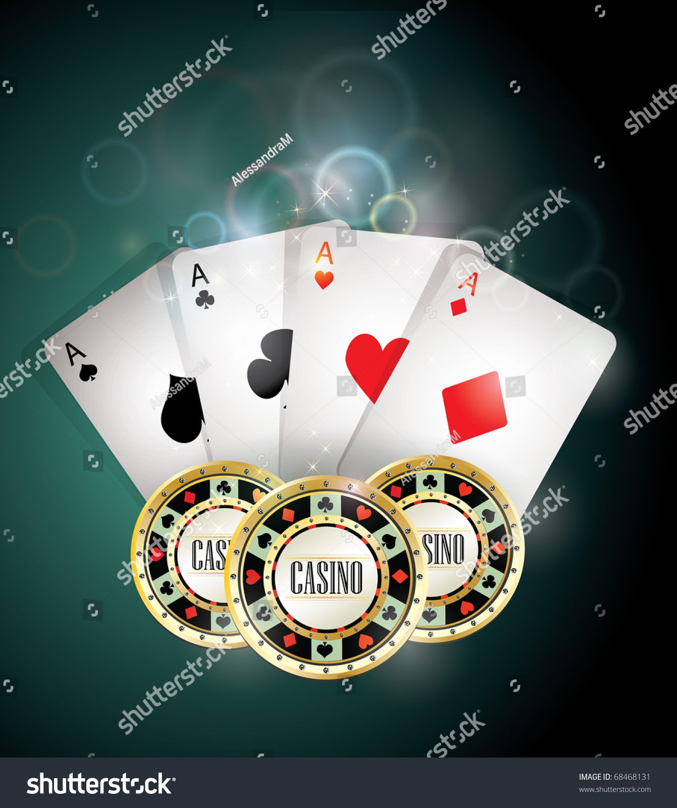 Casino Elements/Poker Cards And Chips Stock Vector 68468131 : Shutterstock