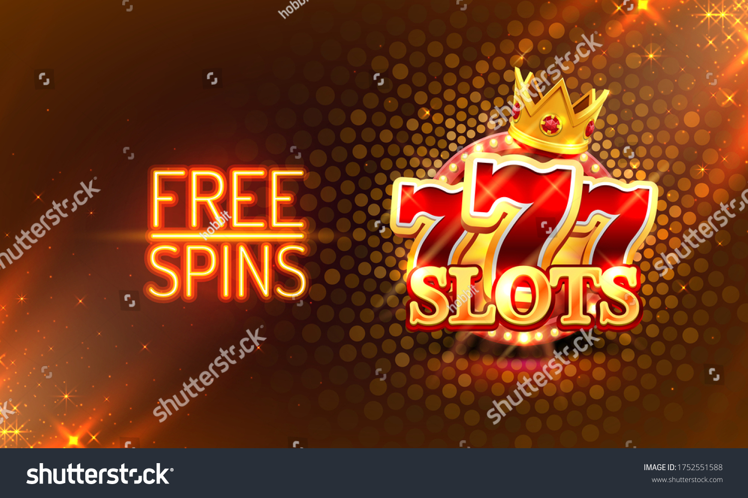 Casino Free Spins Gold 777 Slot Stock Vector Royalty Free 1752551588