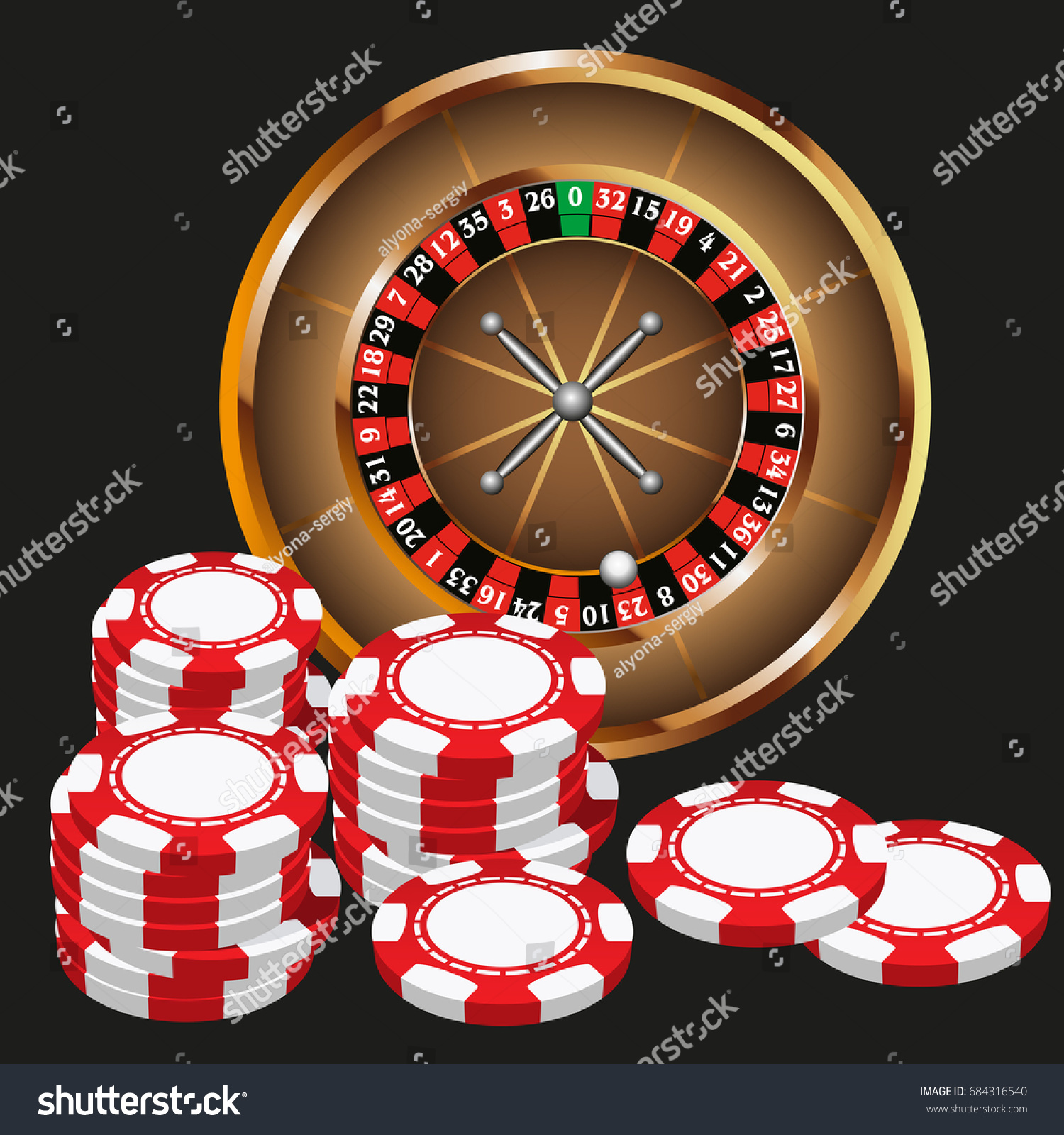 Casino Roulette Chips Pattern Vector Illustration Stock Vector (Royalty ...