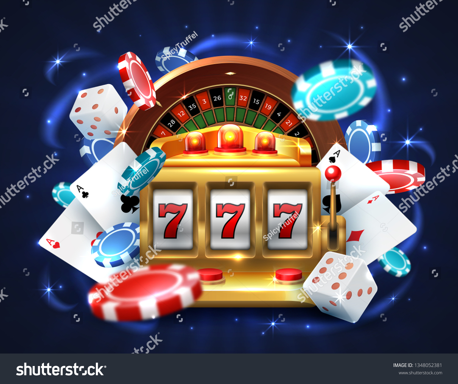 Vektor Stok Kasino 777 mesin slot. Perjudian roulette (Tanpa Royalti)  1348052381 | Shutterstock