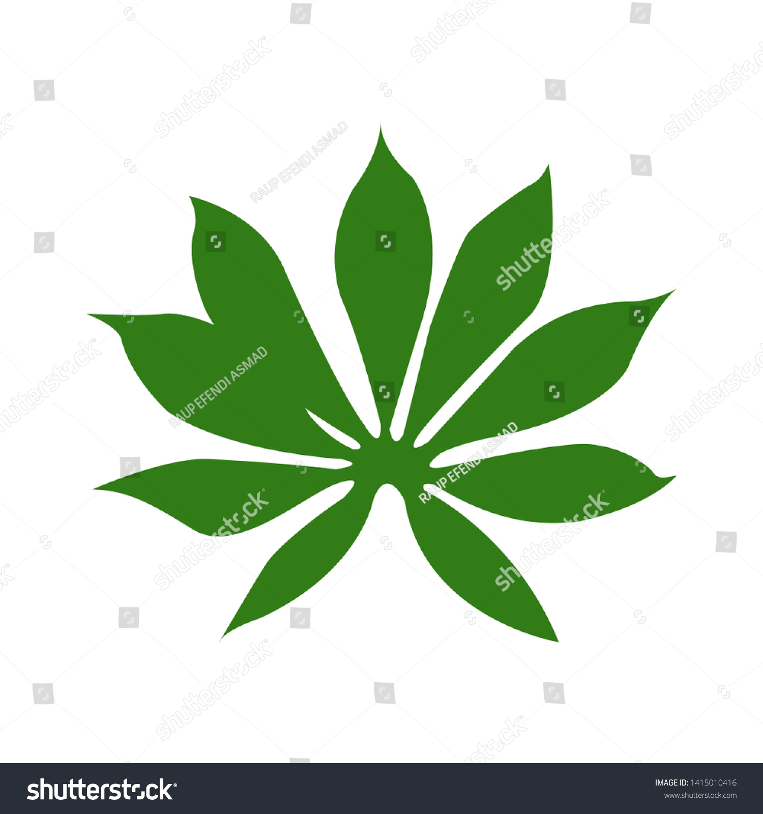 Cassava Leaves White Cartoons Vector Illustration Vector De Stock Libre De Regalías 2976