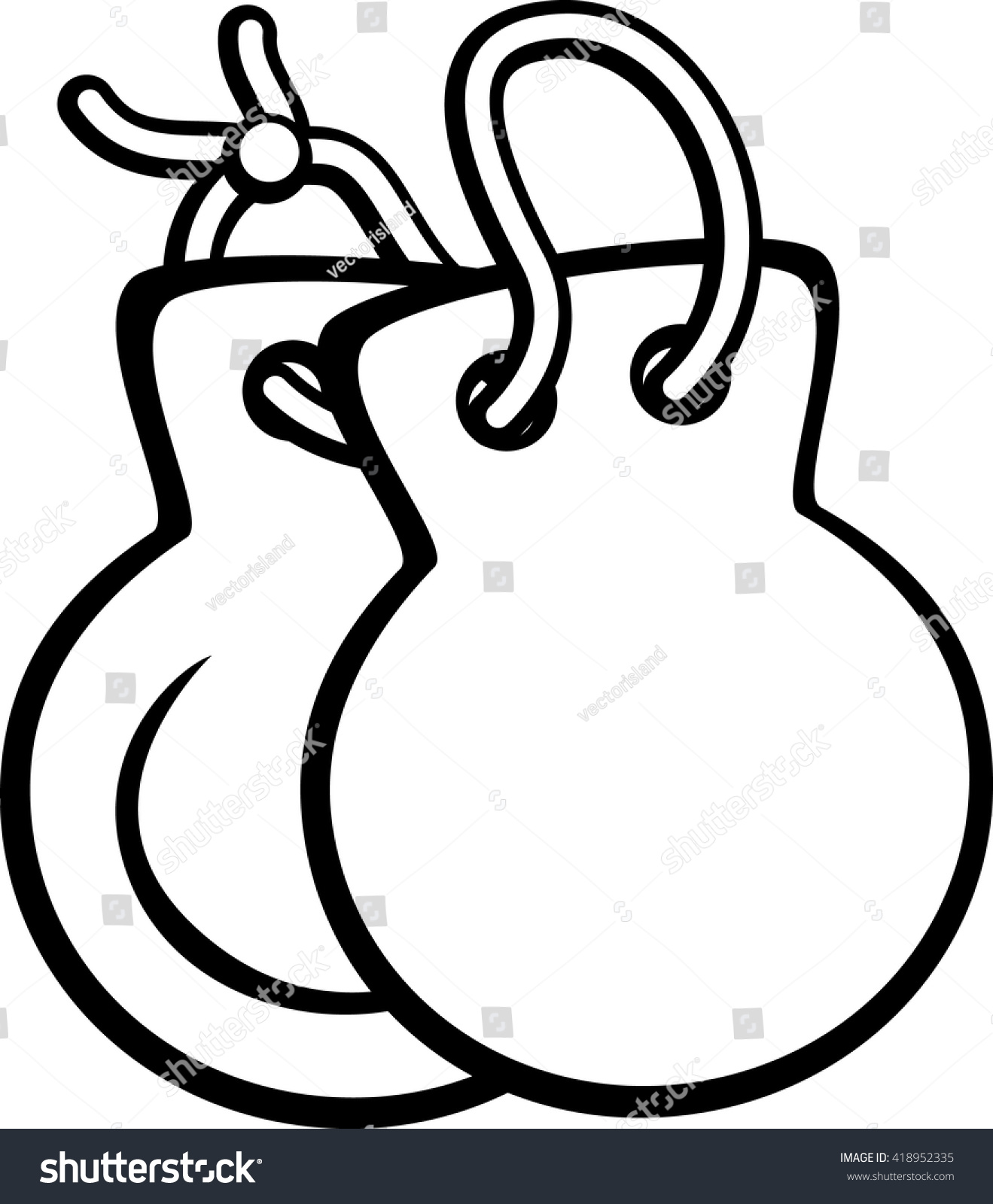black and white castanets musical instrument clip art preview