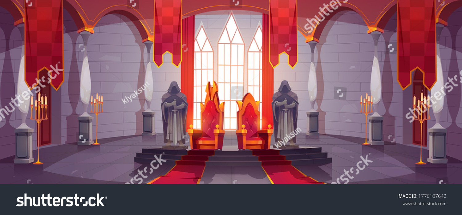 Castle Hall Thrones King Queen Ballroom Stock Vector (Royalty Free ...