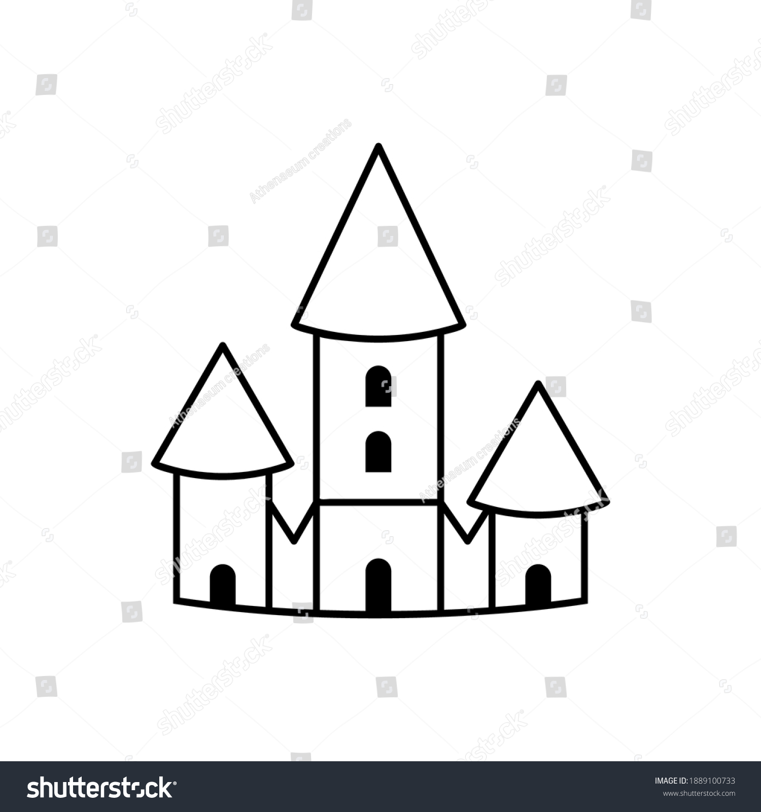 SVG of Castle icon. Landmark concept. Birth Stats icon for Birth Announcement design. Baby Stats element. Vector illustration for decorating albums, metrics, posters and invitation cards for baby. svg