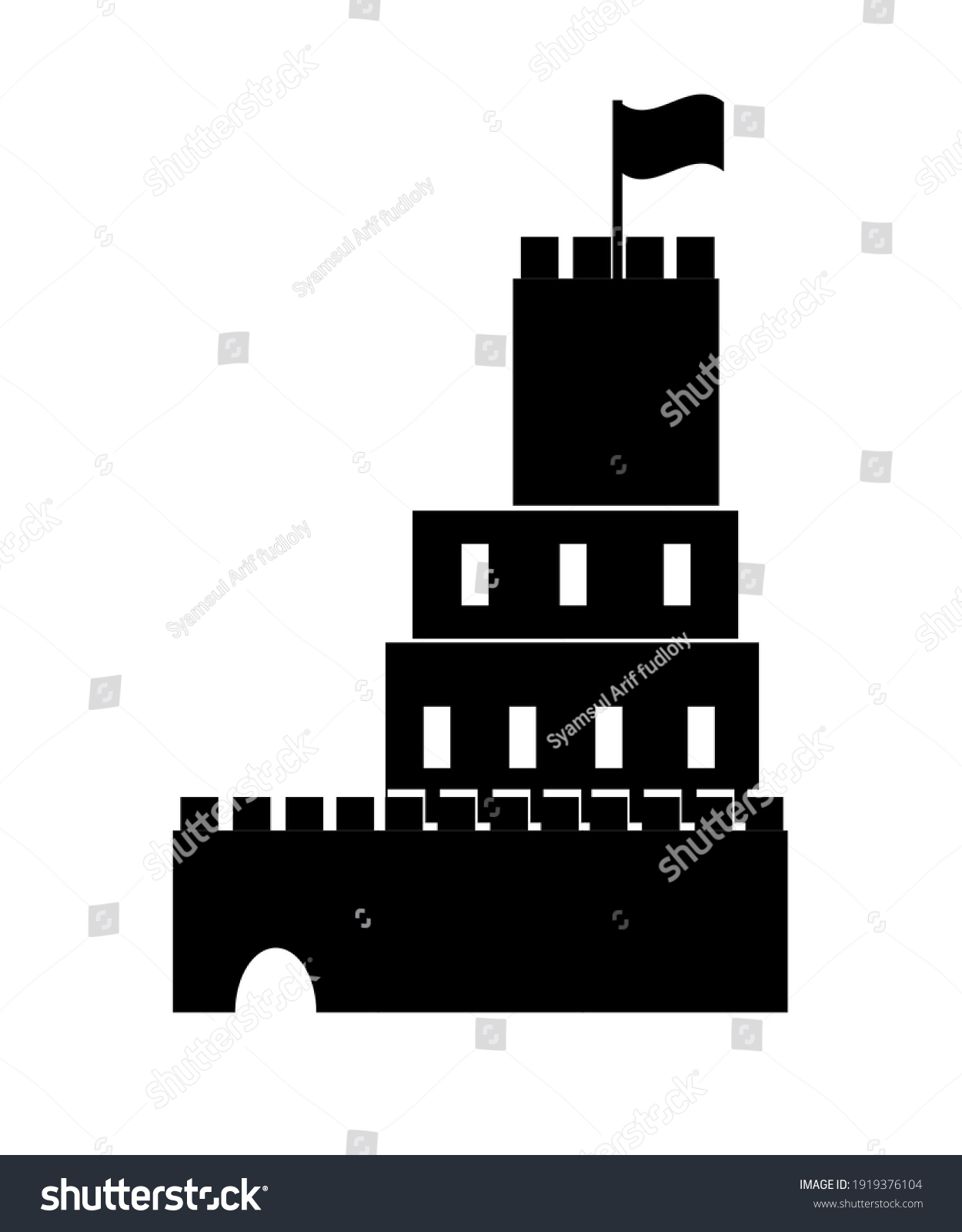 Castle Icon Symbol Illustration White Background Stock Vector (Royalty ...