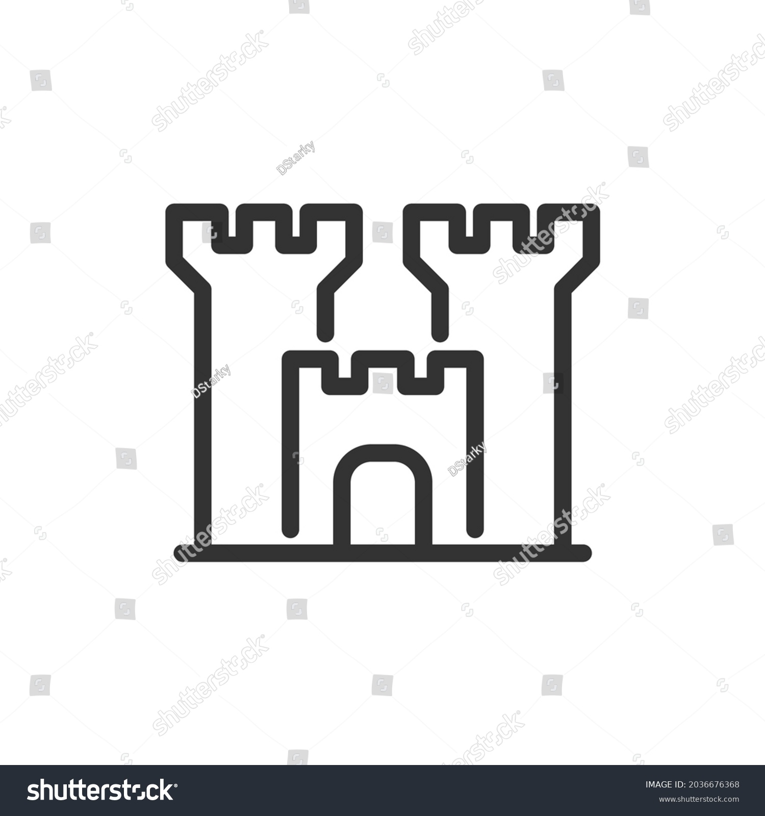 SVG of Castle line icon in trendy style. Stroke vector pictogram isolated on a white background. Castle premium outline icons. svg