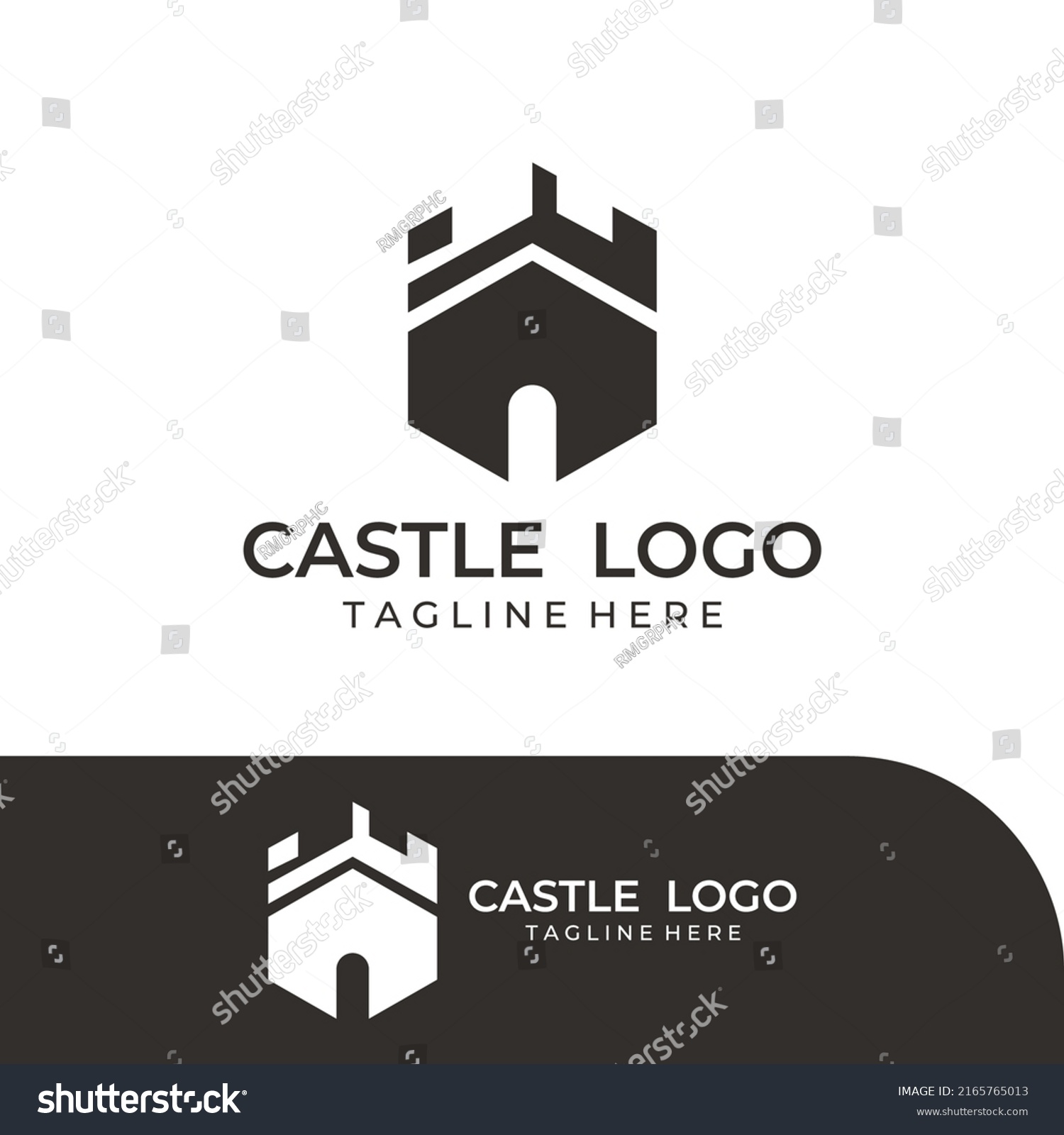 Castle Logo Silhouette Castle Logo Shield Stock Vector (Royalty Free ...