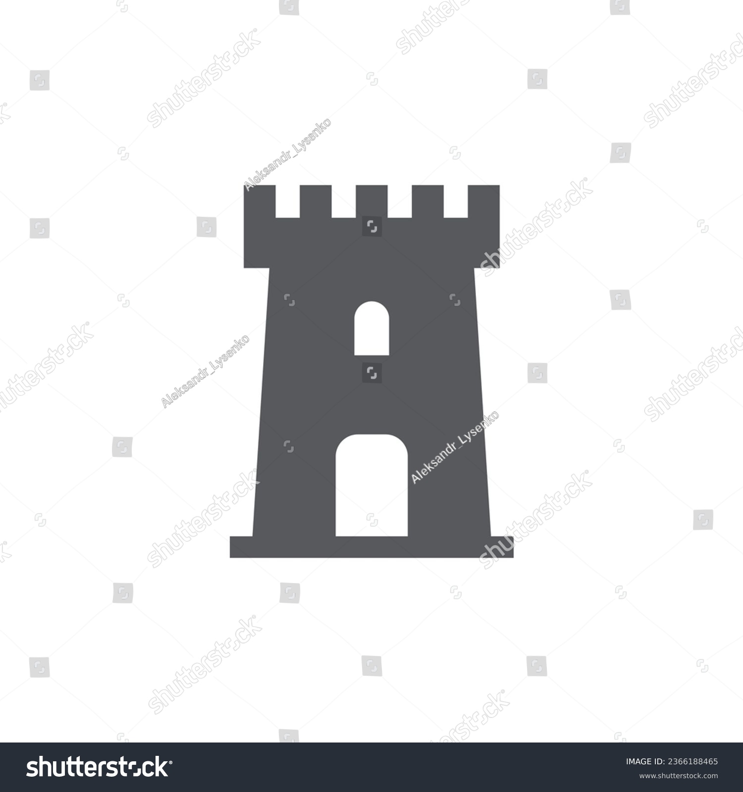 SVG of Castle tower icon in flat style. Medieval citadel vector illustration on isolated background. Stronghold building sign business concept. svg