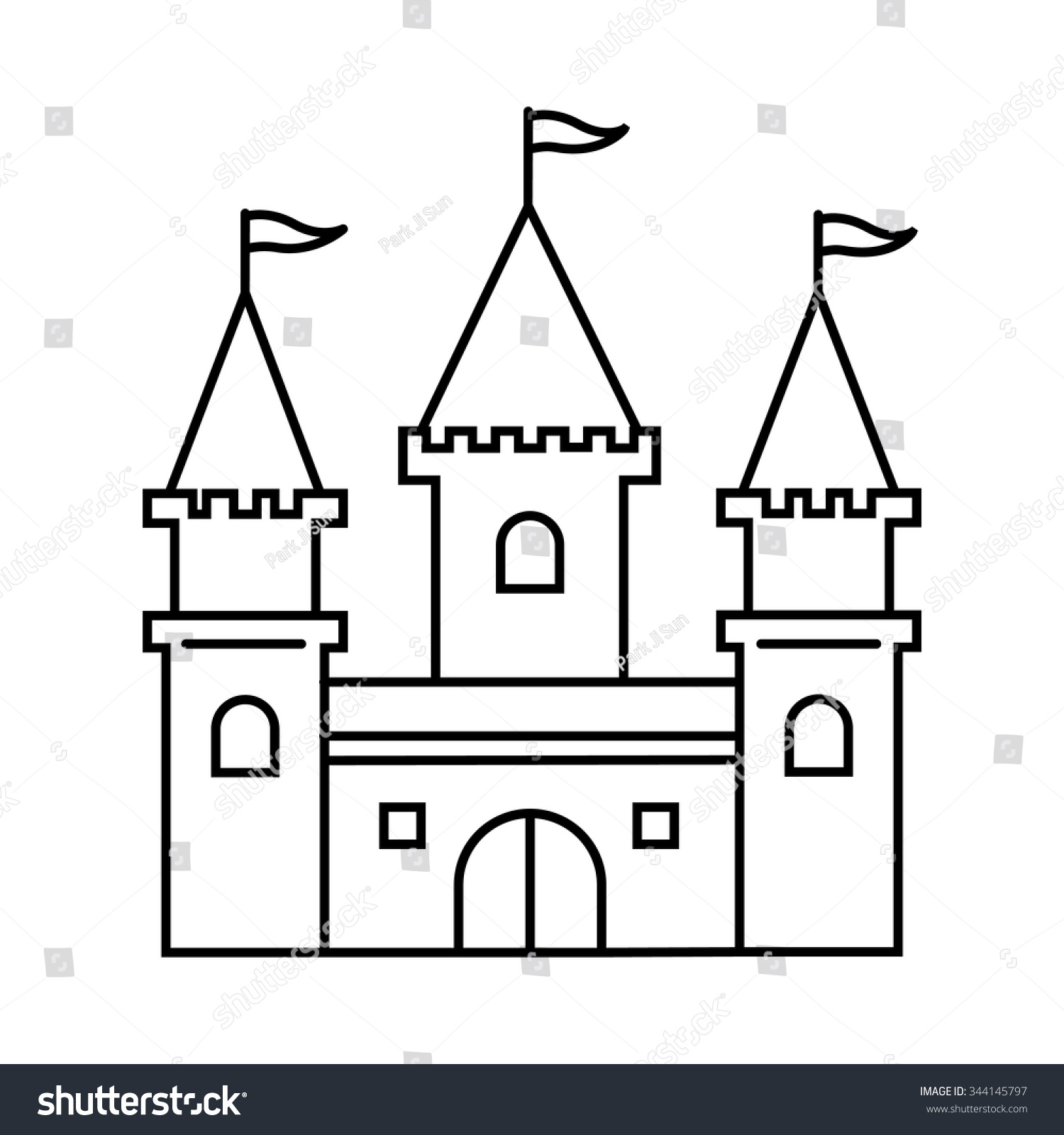 Castle Vector Icon Stock Vector 344145797 - Shutterstock