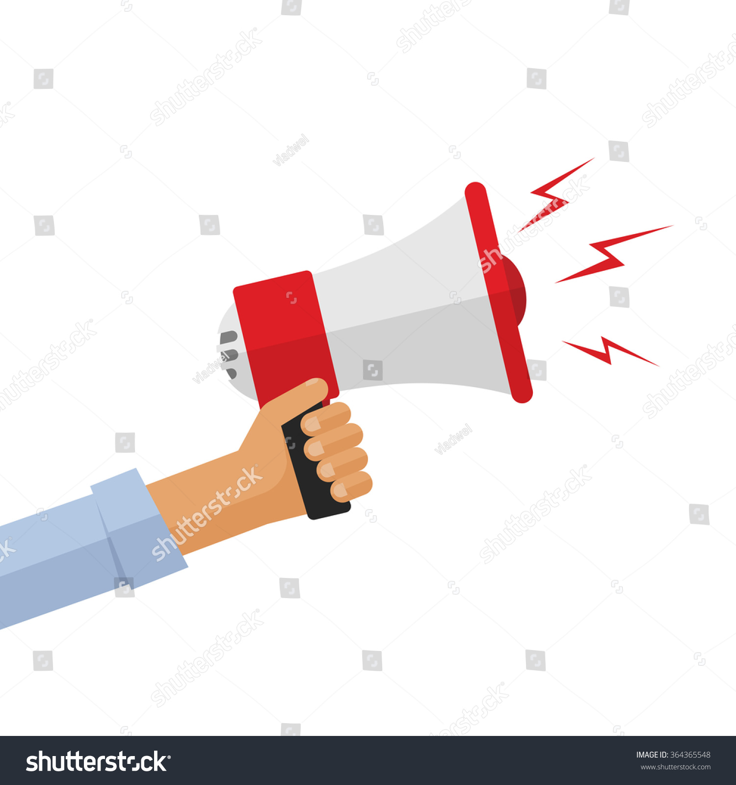 Casual Hand Holding Bullhorn Vector Illustration, Concept Of News ...