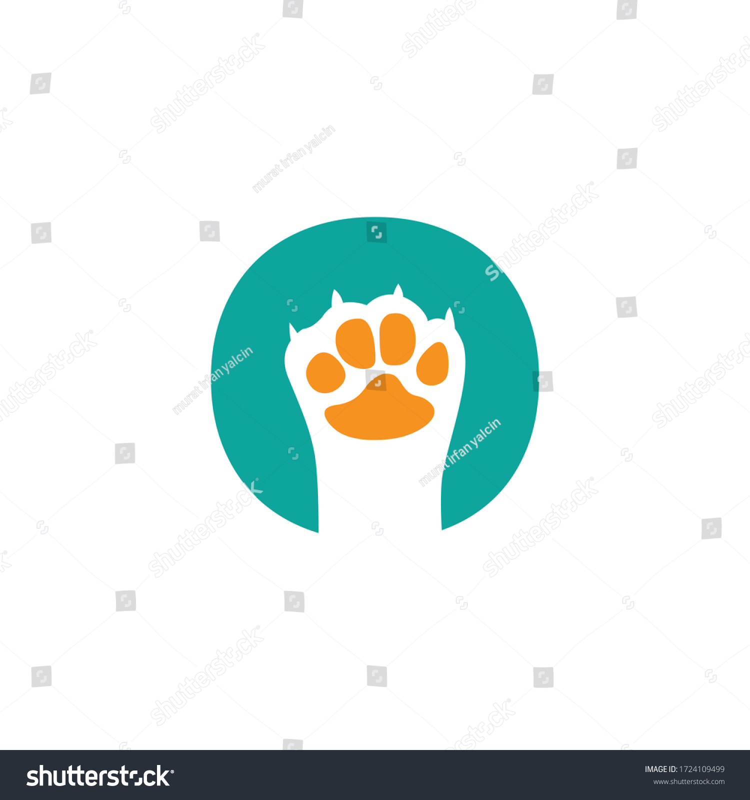 Cat Dog Paw Vector Drawing Stock Vector (Royalty Free) 1724109499