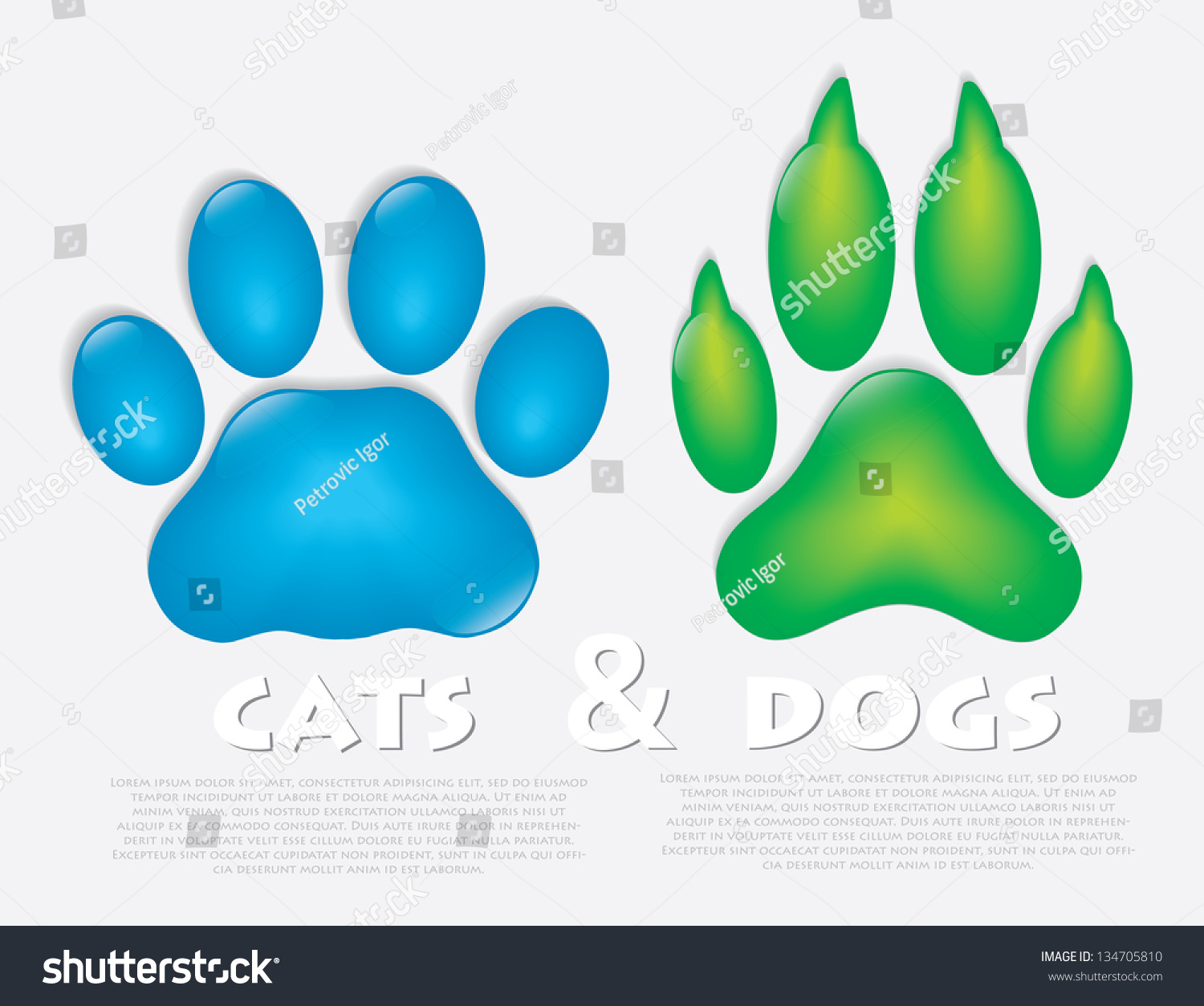 Cat Dog Paw Vector Illustration vector de stock (libre de regalías