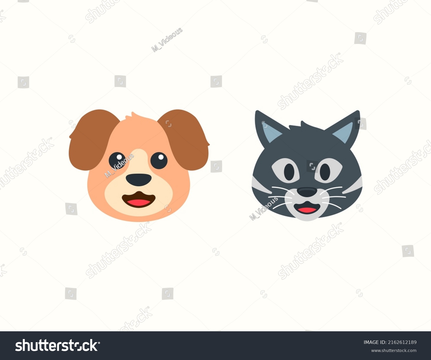 Cat Dog Vector Emoji Set Illustrations Stock Vector (Royalty Free