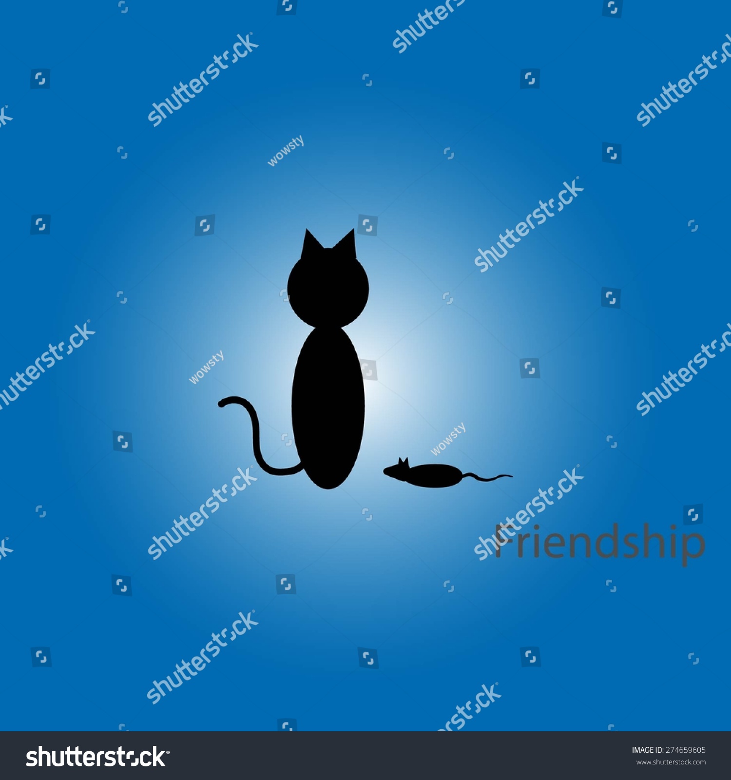 Cat Mouse Friends Vector Illustration Stock Vector Royalty Free