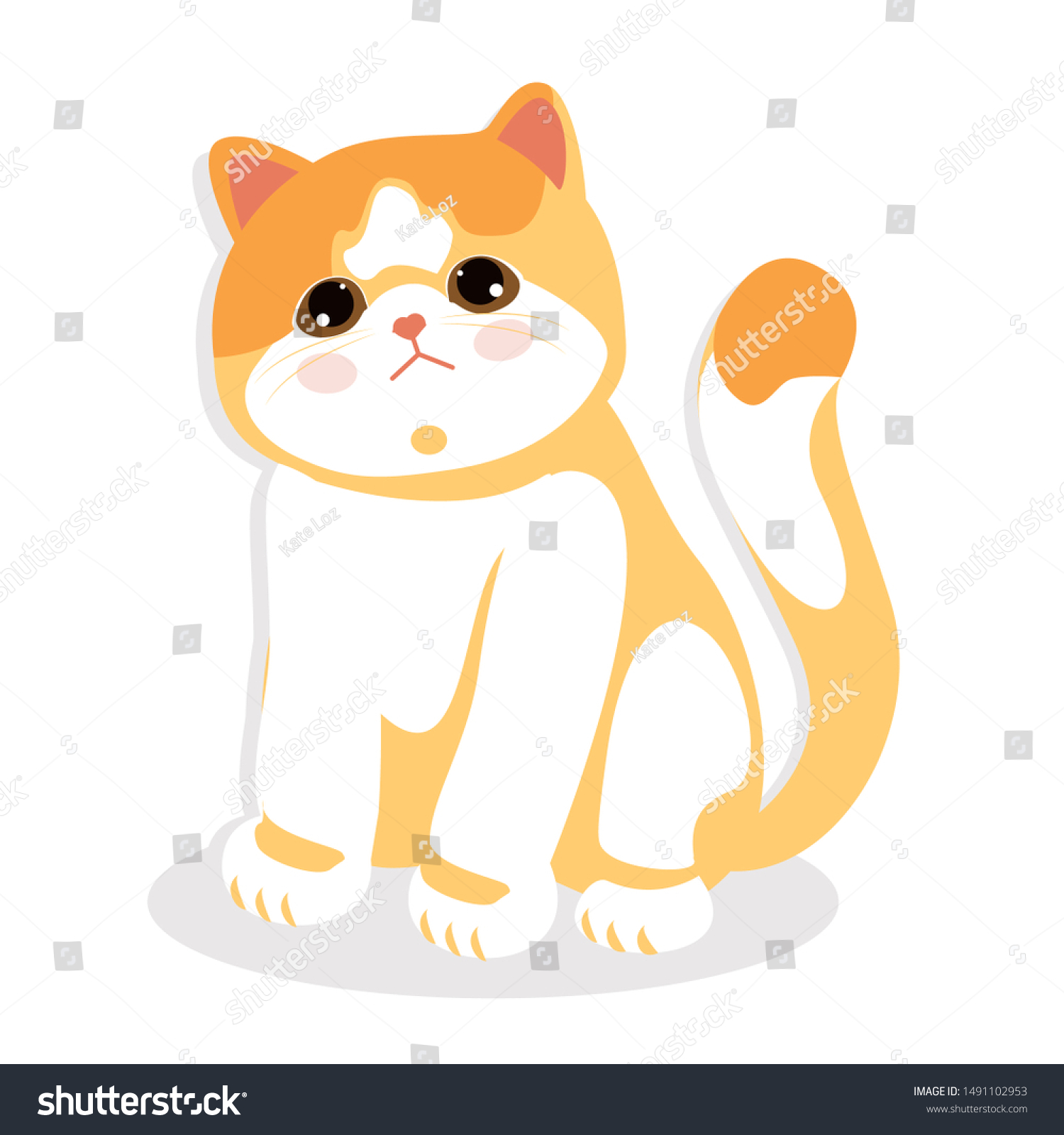 Cat Breed Exotic Shorthair Red Cat Stock Vector Royalty Free
