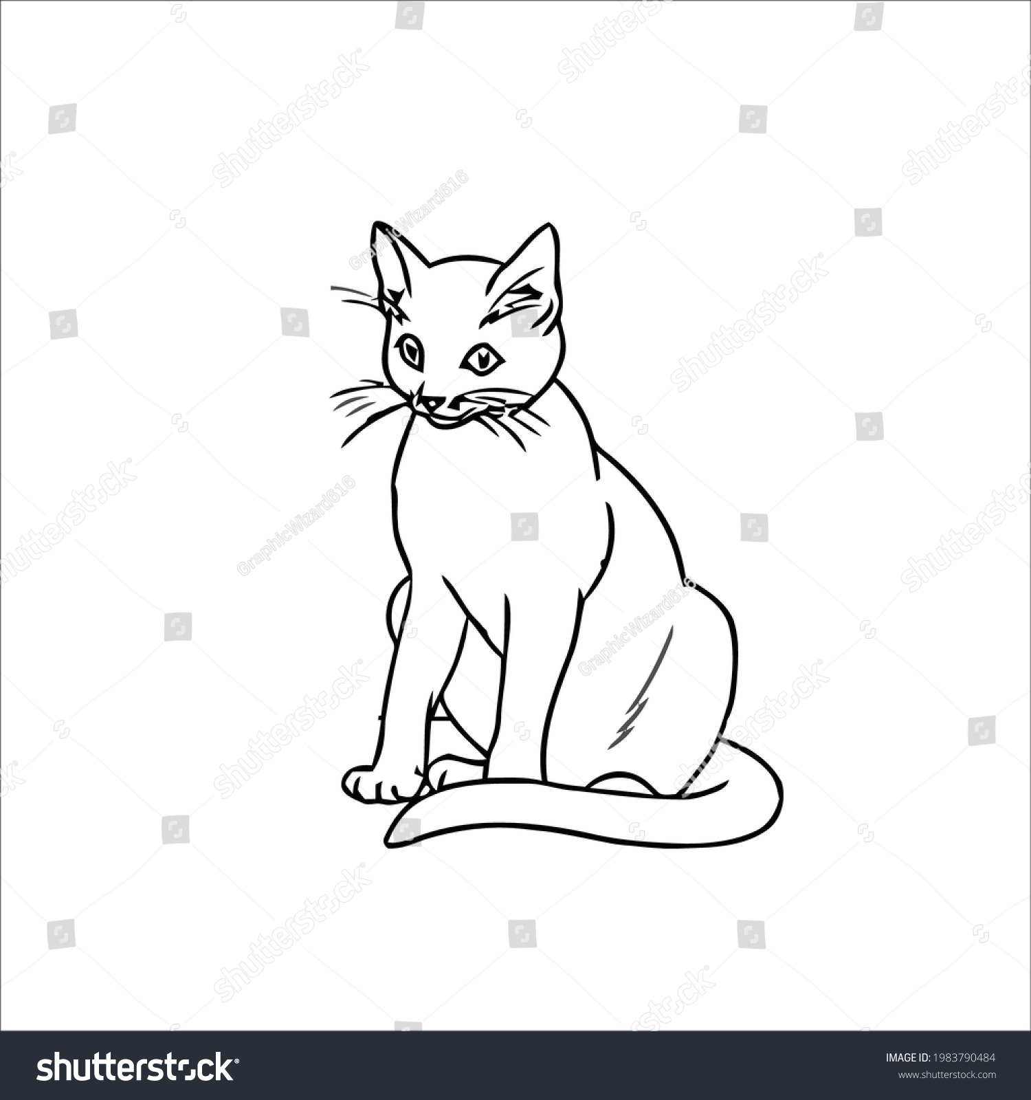 Cat Butt Coloring Page Cat Lovers Stock Vector (Royalty Free ...