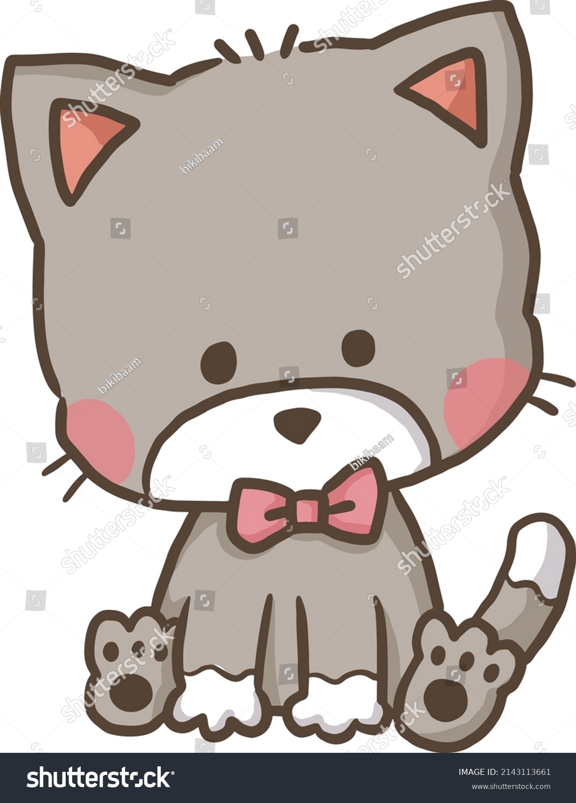 Cat Character Kawaii Style Cute Anime Stock Vector (Royalty Free ...