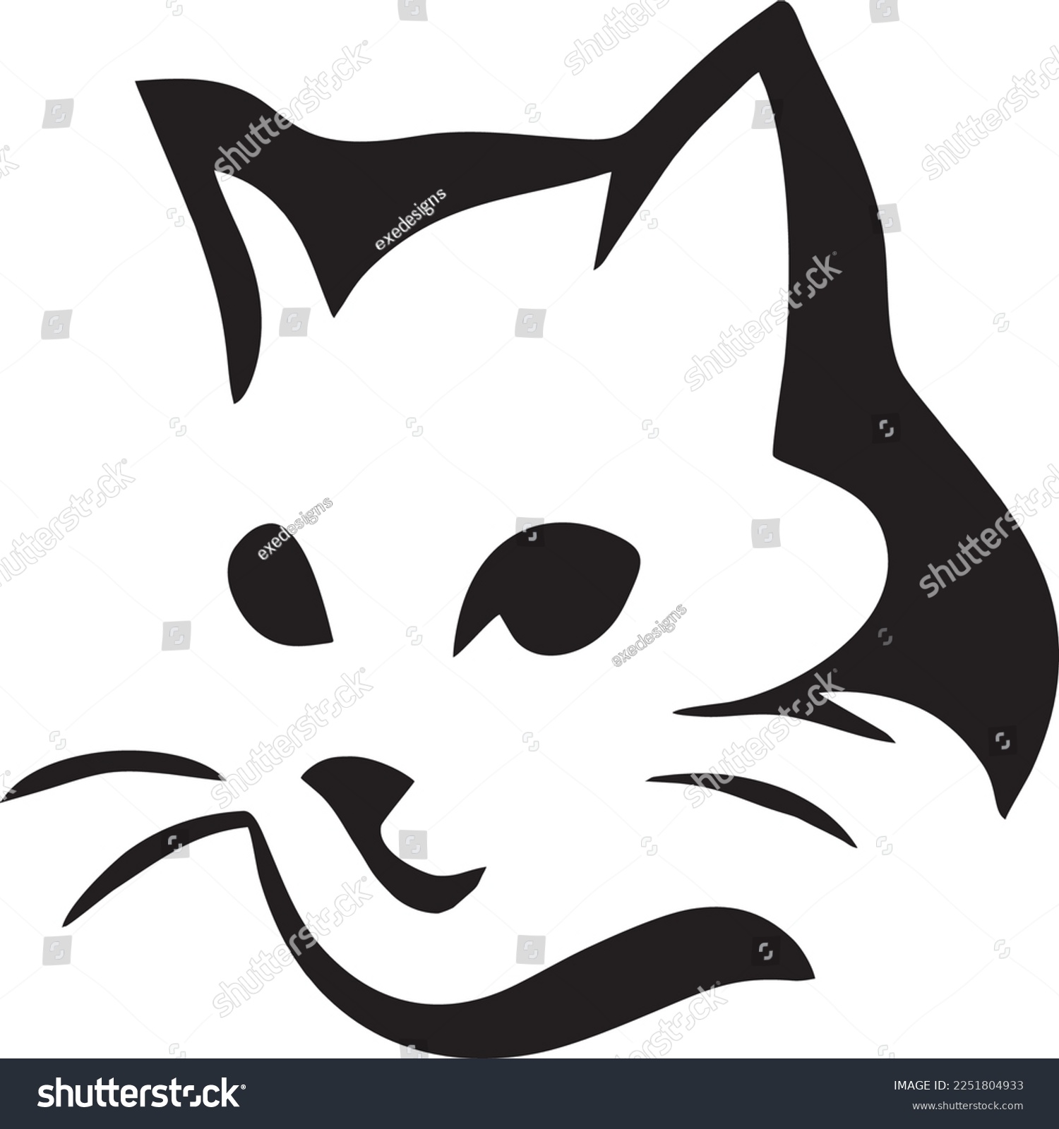 SVG of CAT FACE, CAT CLIPART, CAT LAGER DESIGN, MEOW ART, BLACK CAT svg
